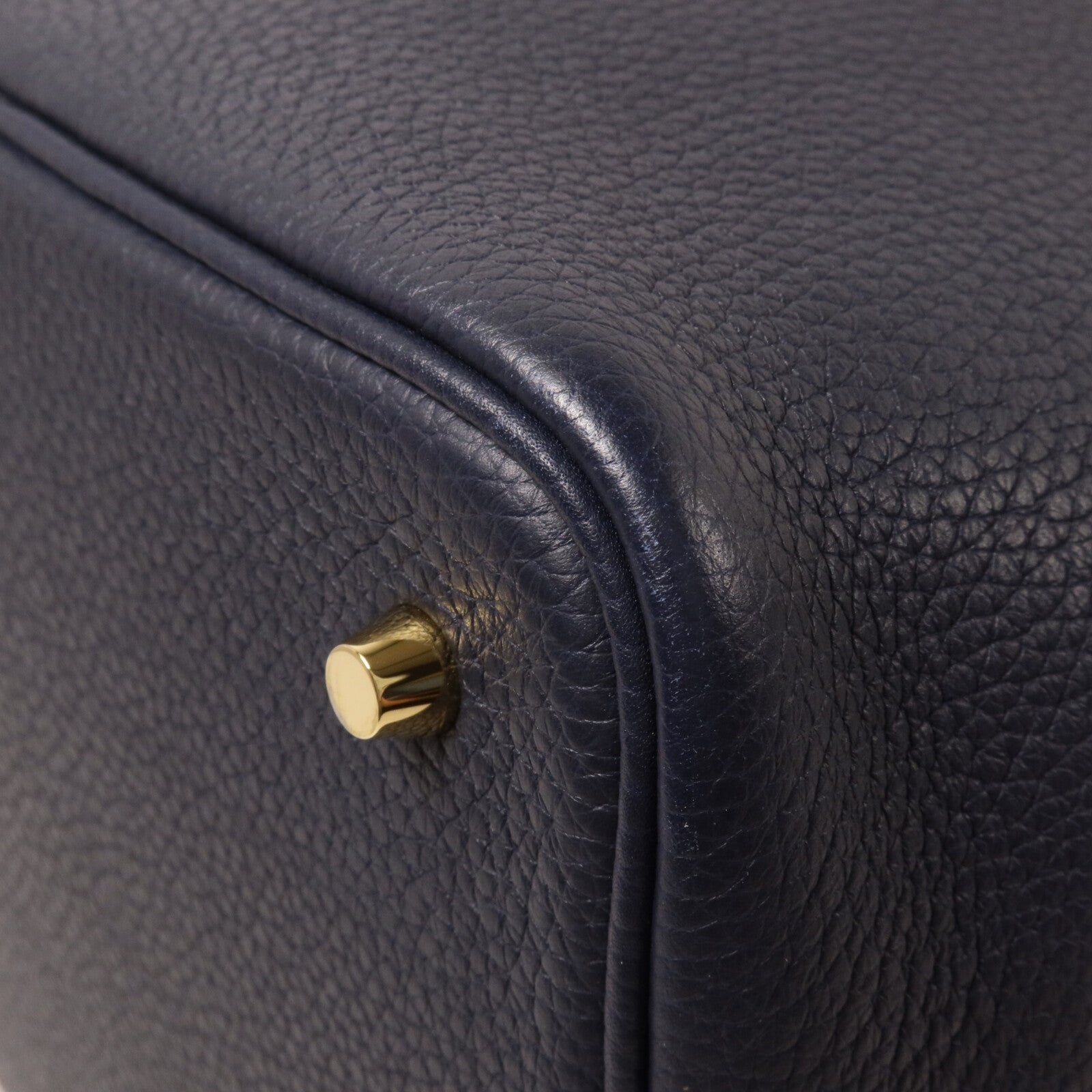 HERMES Clemence皮革Picotin MM手挽袋Rose Extreme/Bleu Nuit