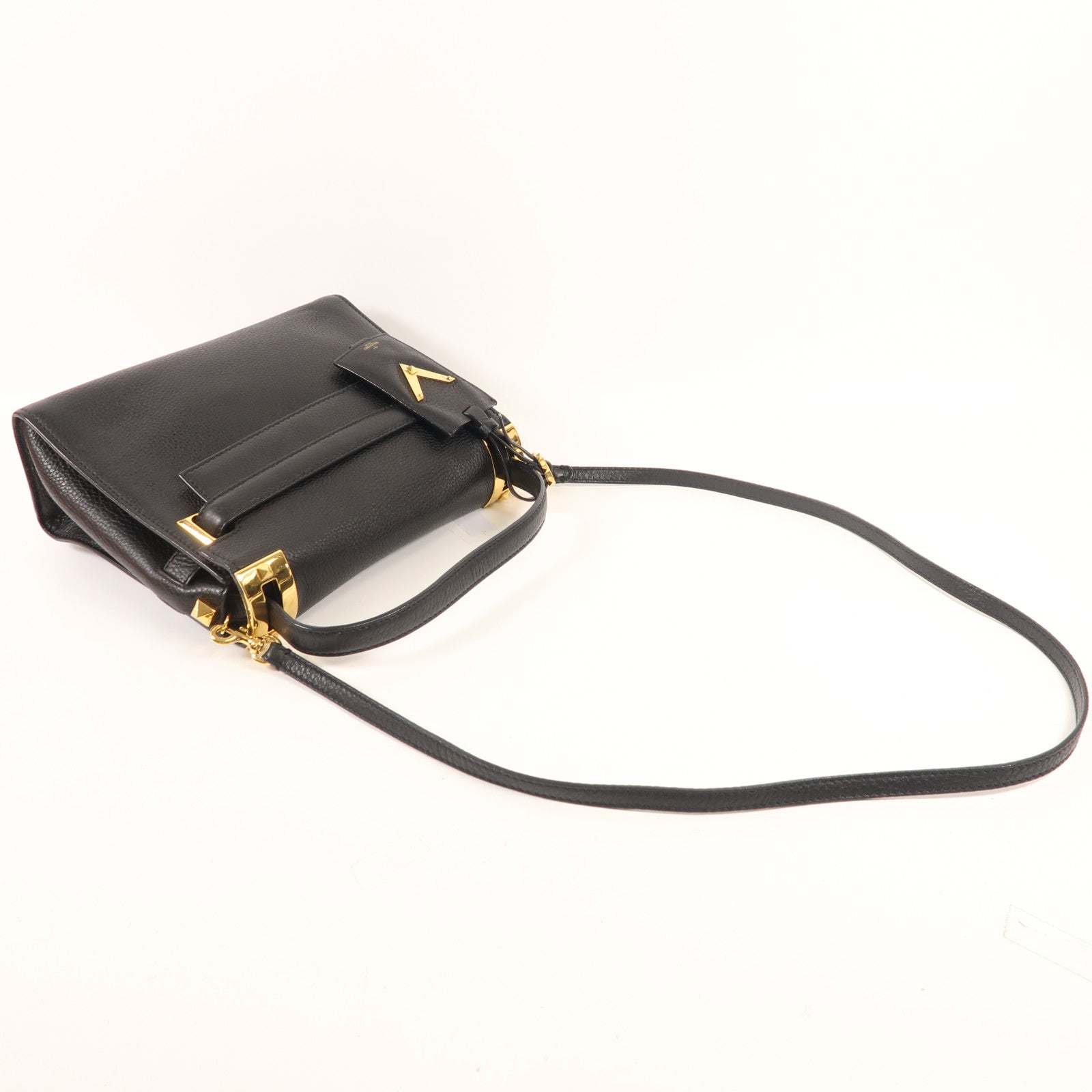 Valentino 牛皮皮革2 Way Shoulder金扣手挽肩背兩用袋