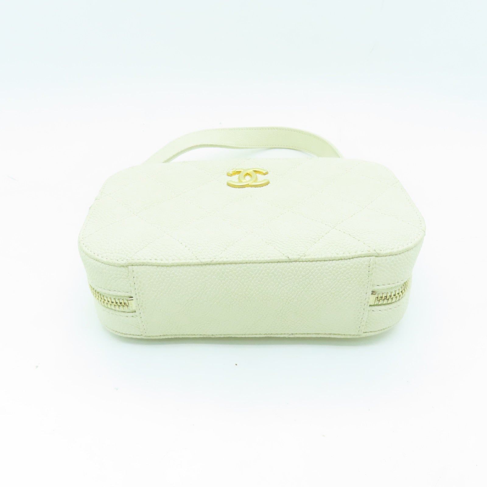 CHANEL 【激減優惠】菱格Caviar皮革Waist Bag金扣腰包白色