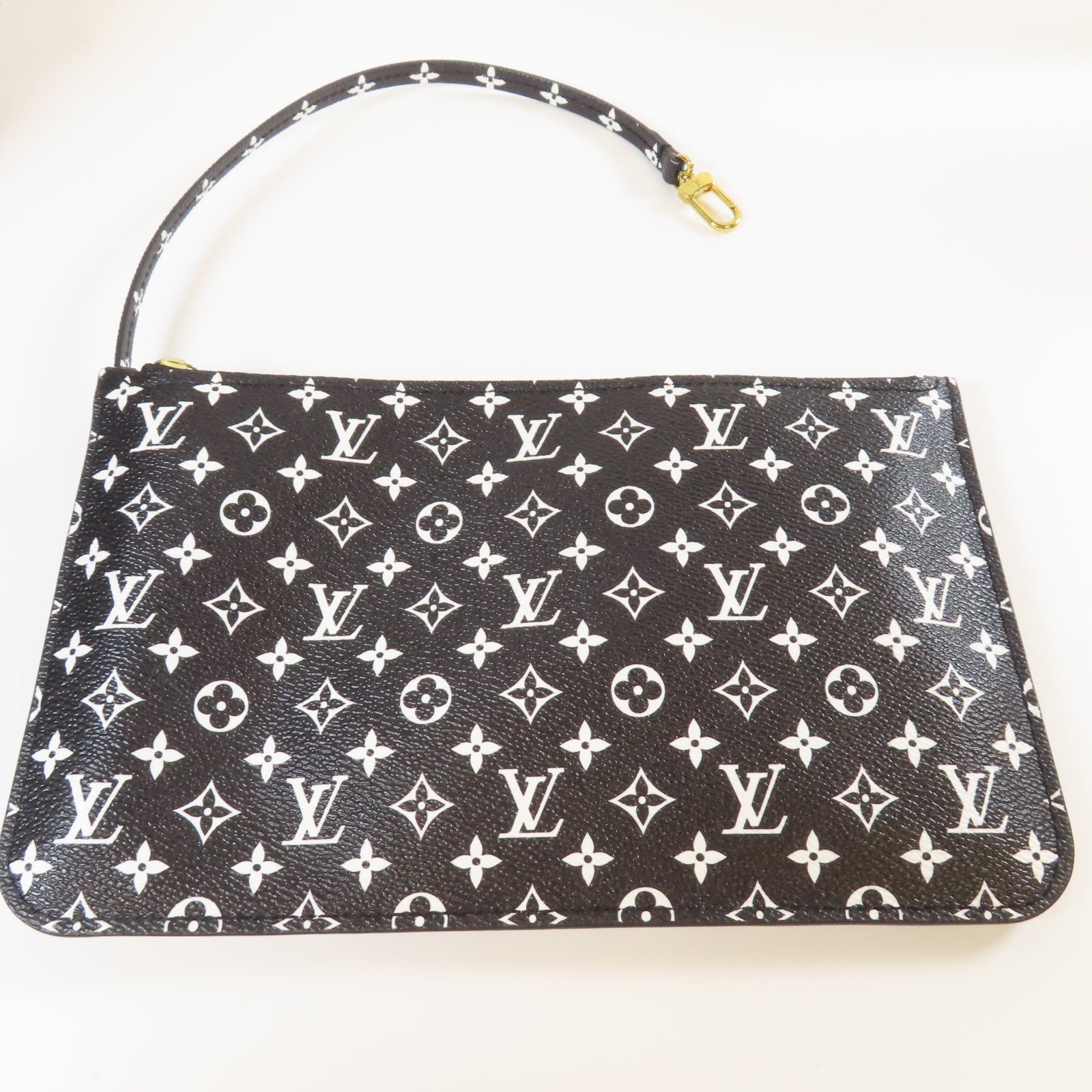 LOUIS VUITTON Monogram Giant Jungle Neverfull MM金扣手挽袋黑色/啡色