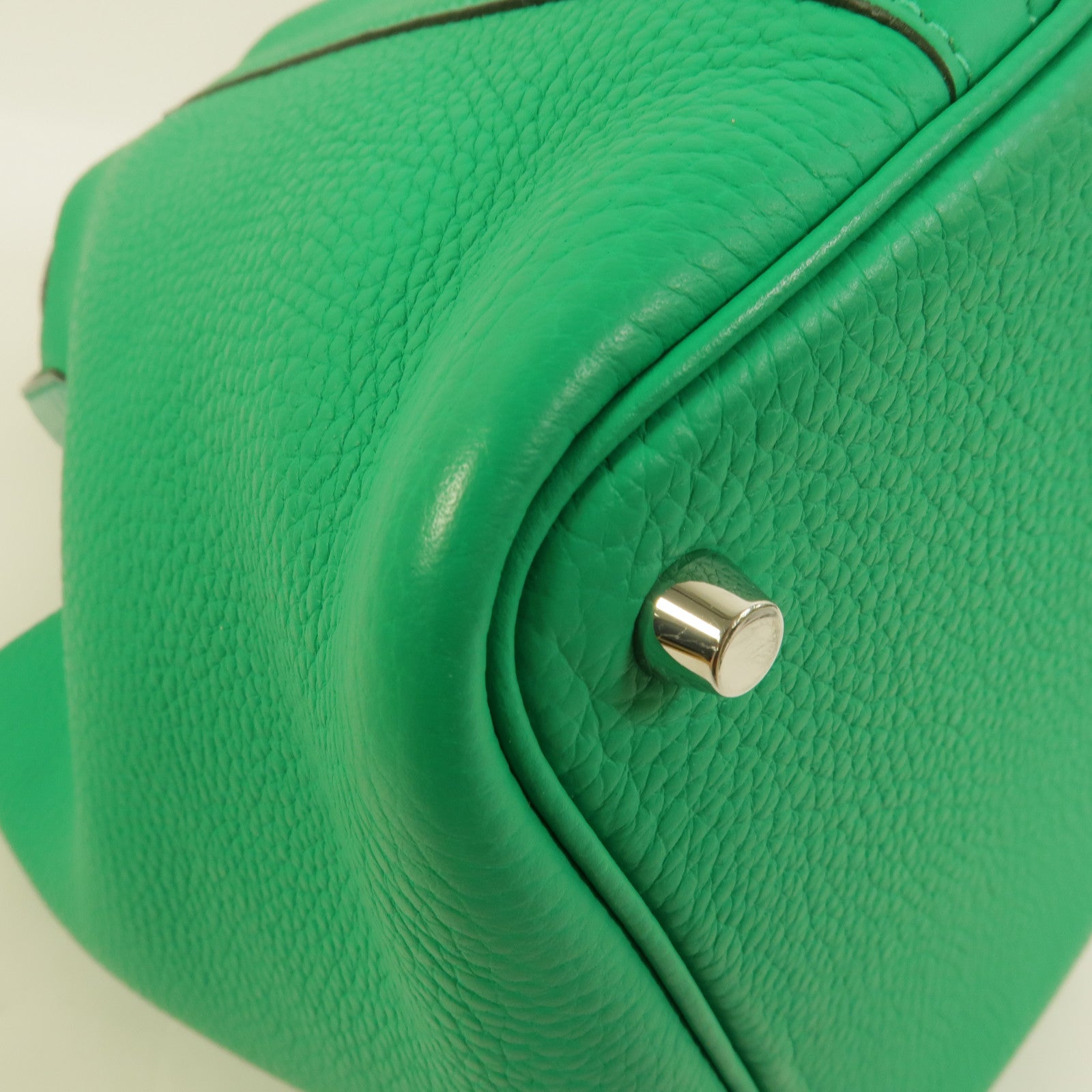 HERMES Clemence/鱷魚皮革Picotin PM Touch手挽袋Menthe/Vert Jade