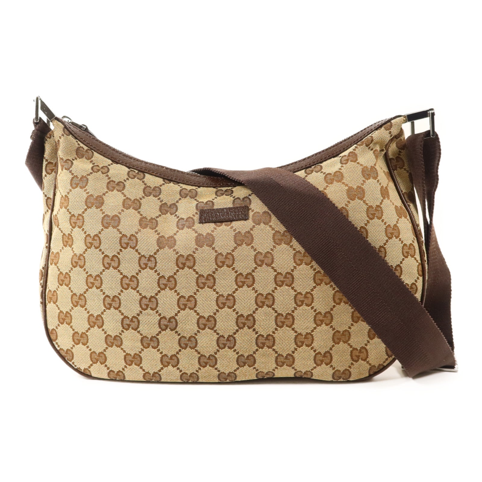 GUCCI 帆布Shoulder Bag銀扣肩背袋