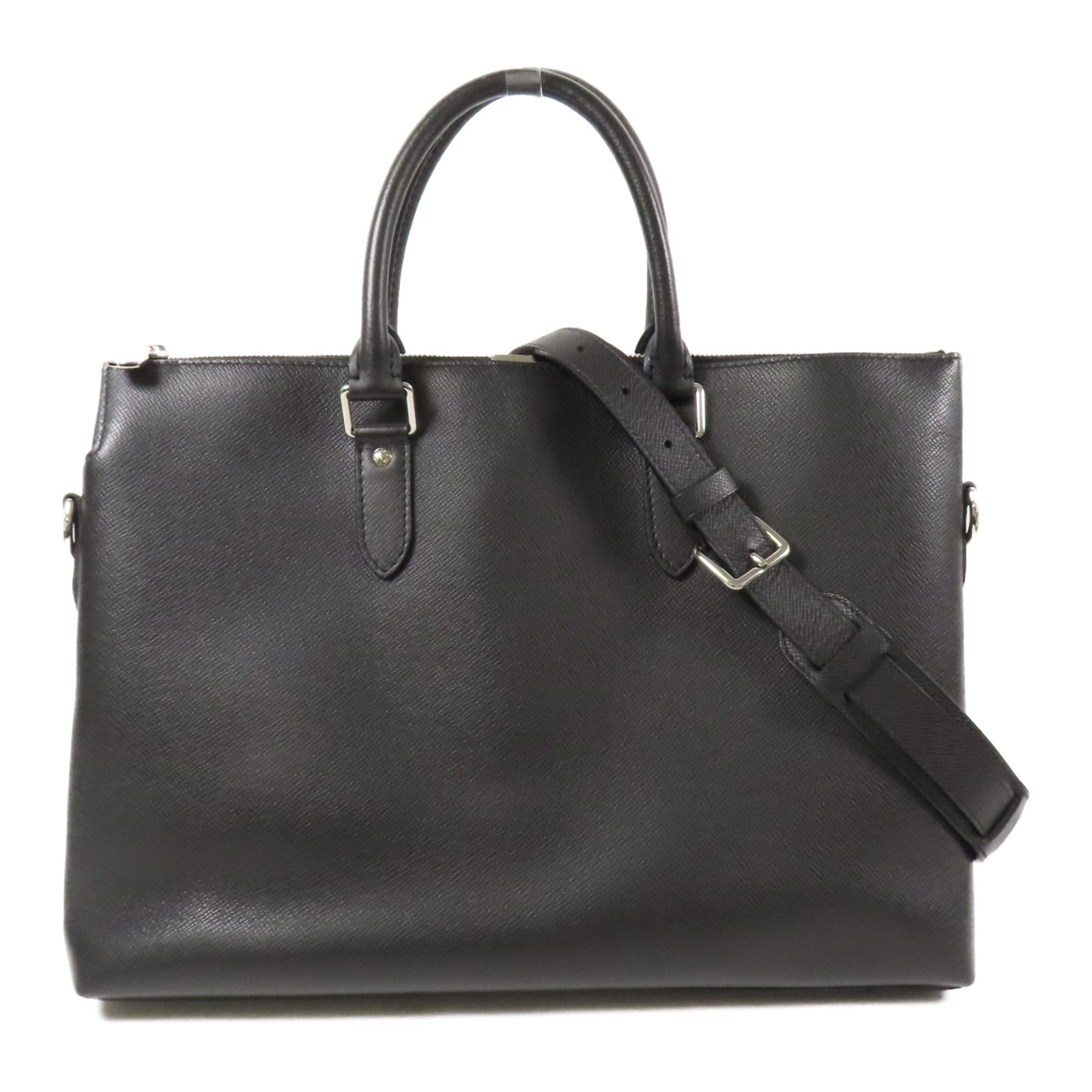 LOUIS VUITTON Tiga皮革Briefcase銀扣手挽肩背兩用袋