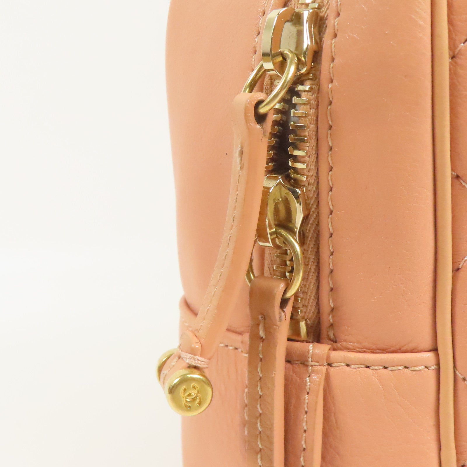 CHANEL 皮革Shoulder Bag金扣鏈帶手挽肩背兩用袋