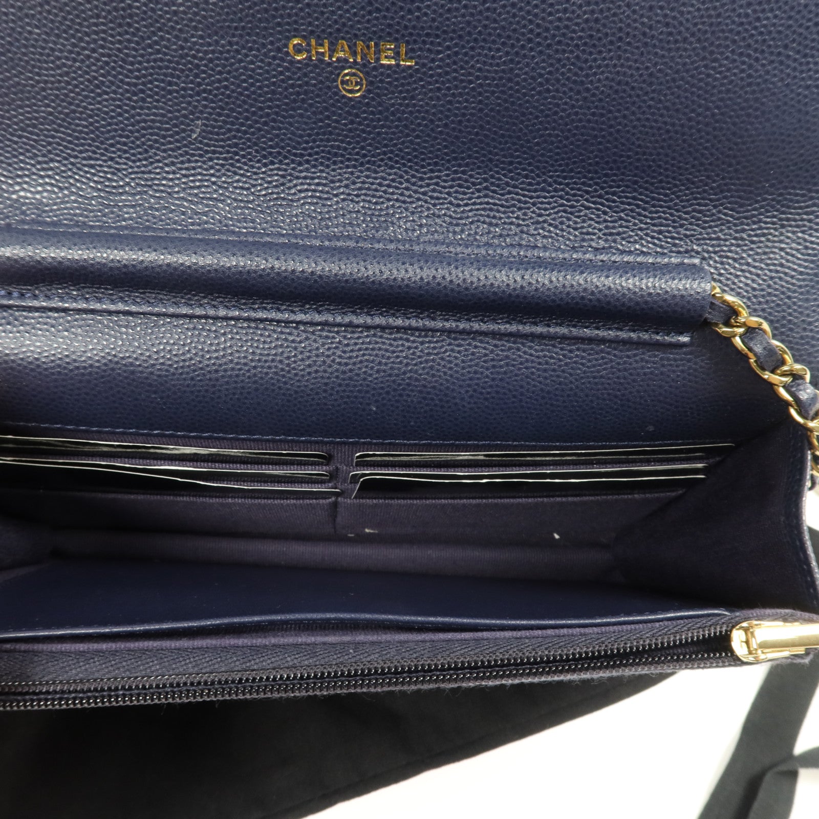 CHANEL 牛皮皮革WOC Wallet On Chain金扣鏈帶肩背袋