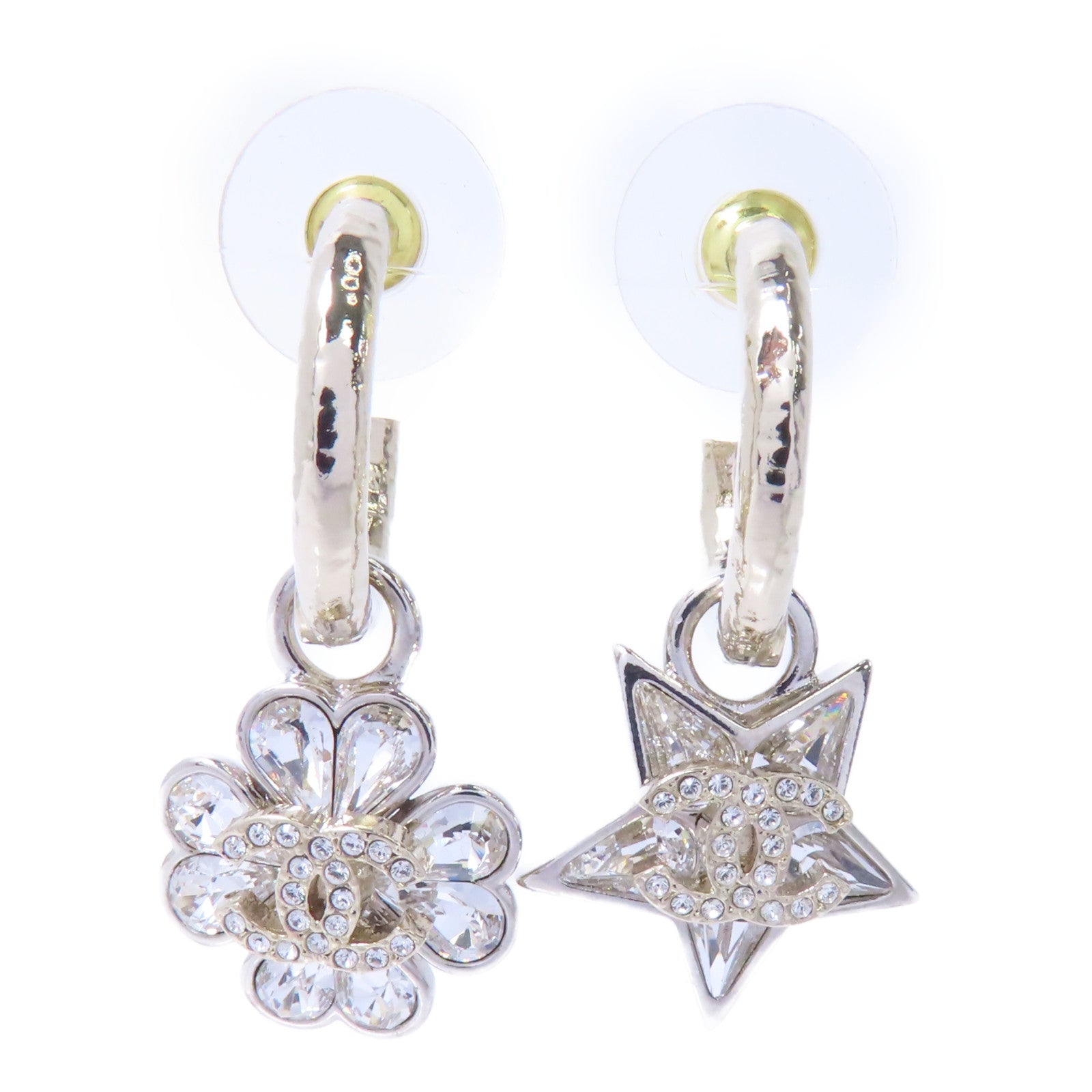 CHANEL 【激減優惠】PVC/金屬Earrings耳環透明/金色