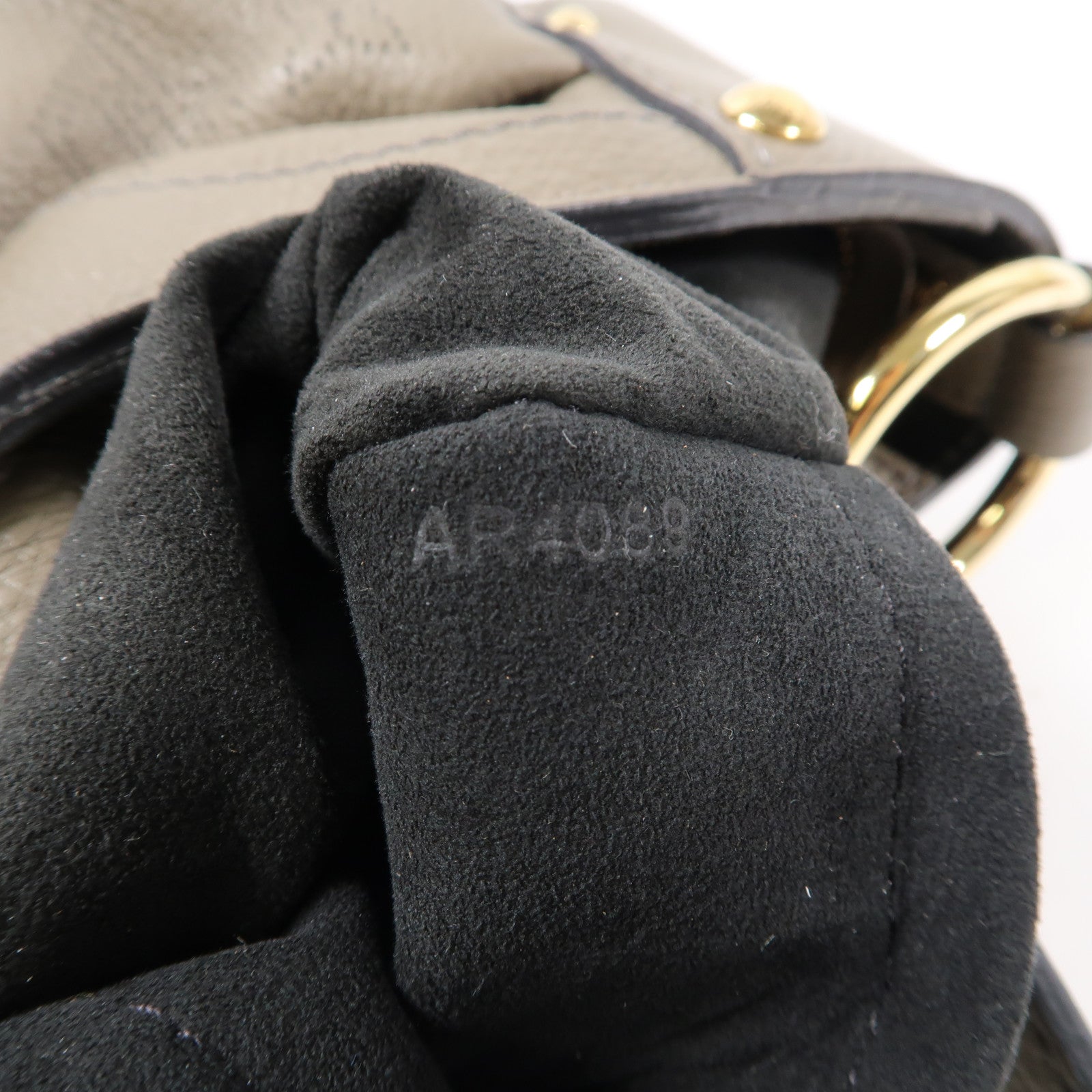 LOUIS VUITTON Mahina Solar PM金扣肩背袋灰褐色