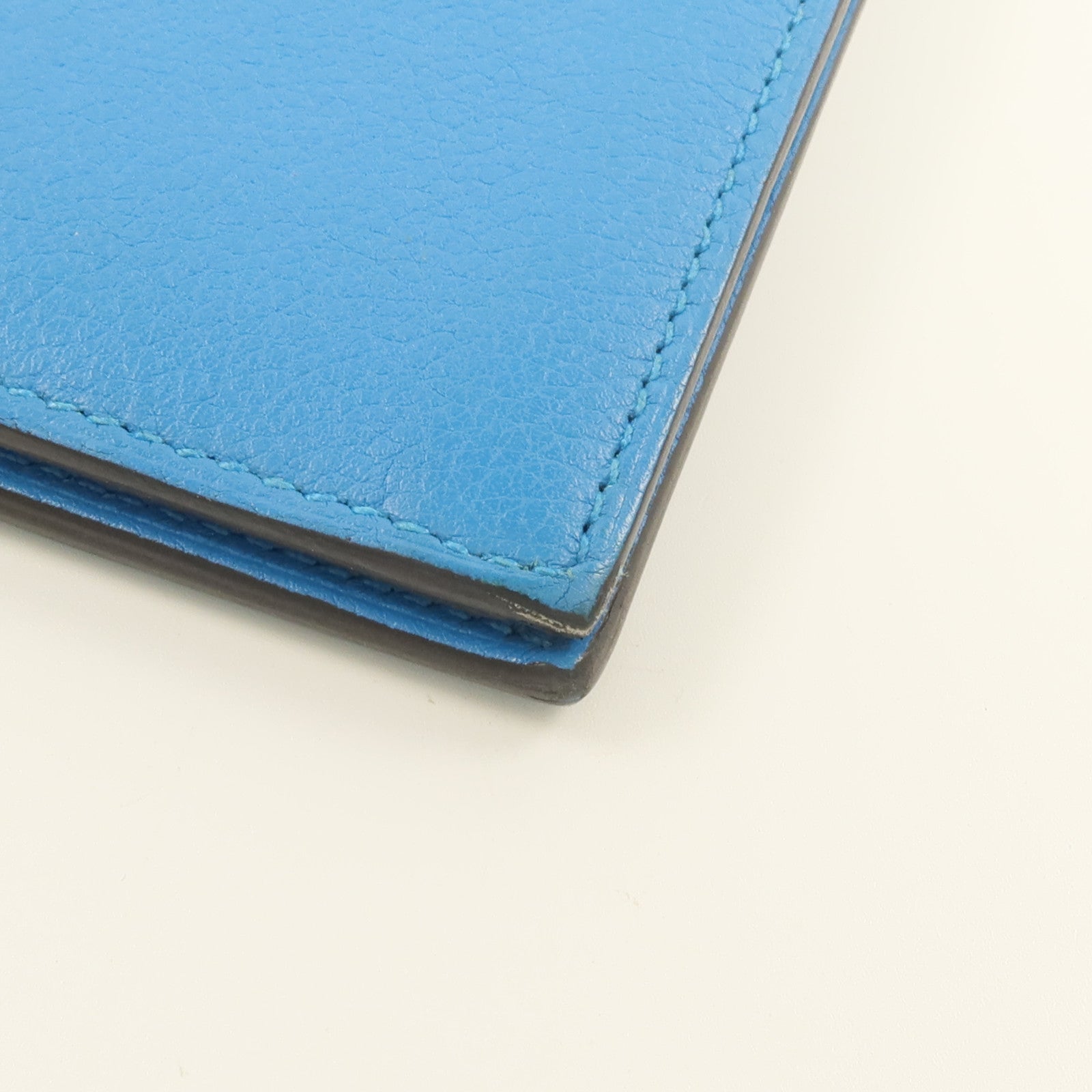 HERMES Evergrain皮革Citizen Twill Long Wallet長錢包Turquoise
