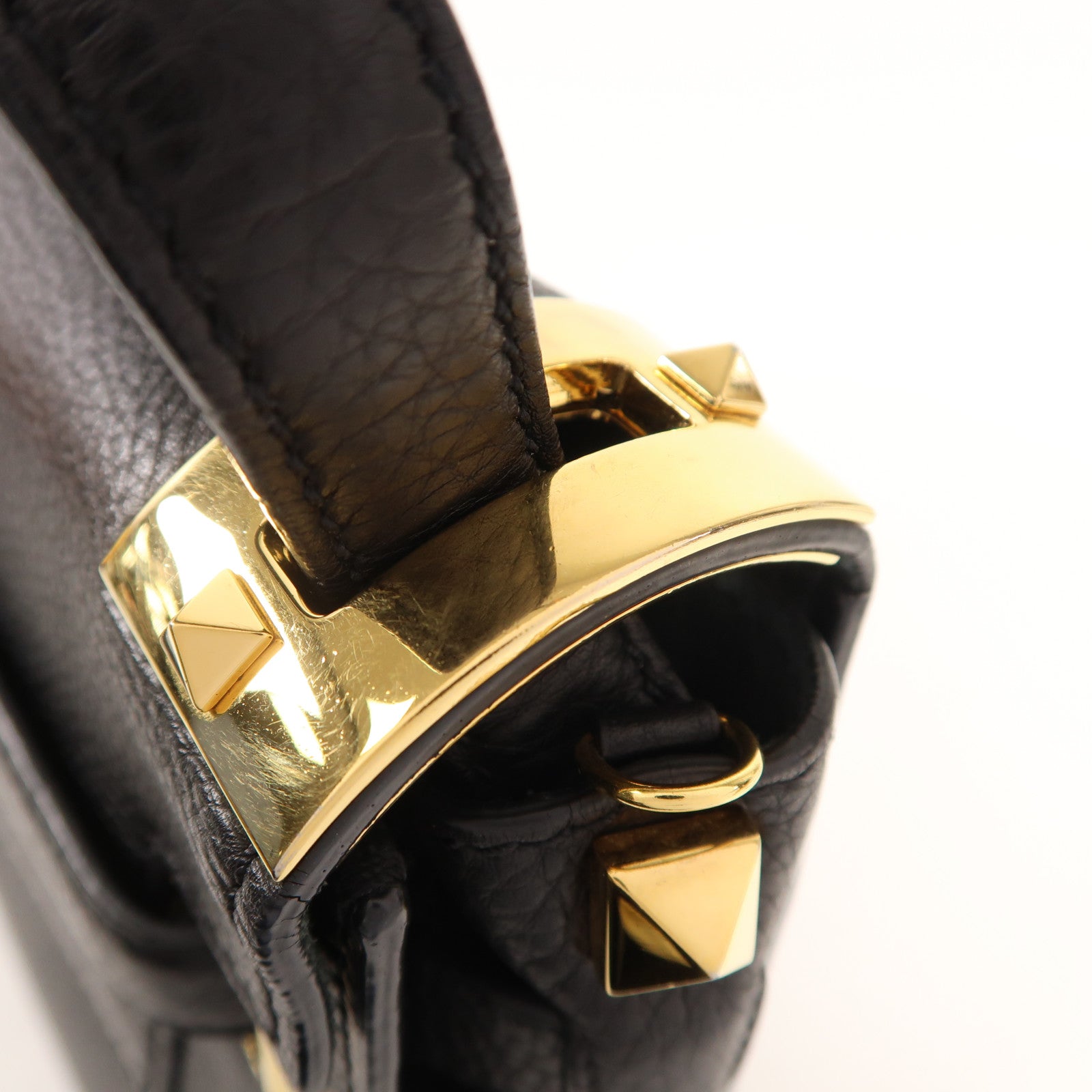 Valentino 牛皮皮革2 Way Shoulder金扣手挽肩背兩用袋