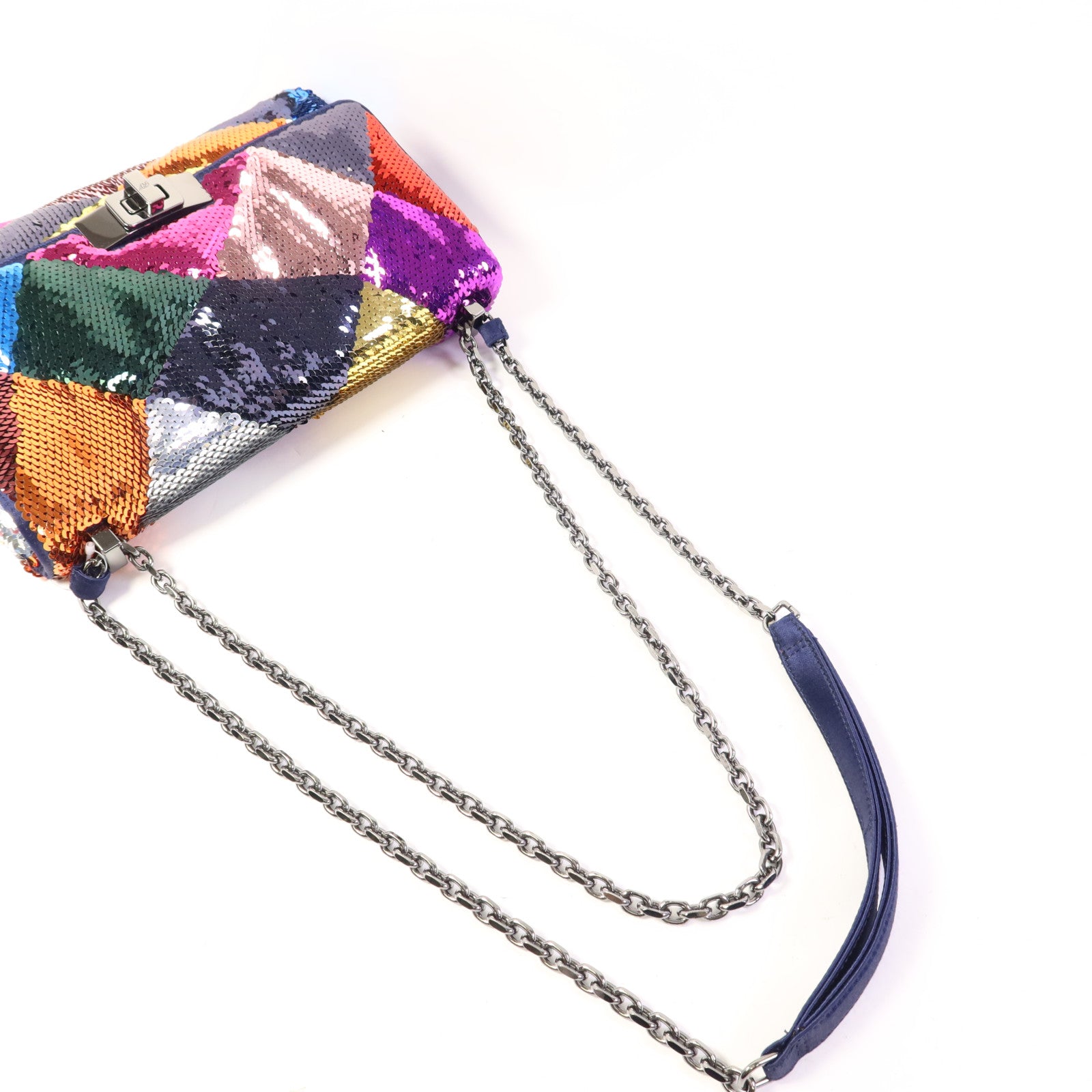 SELECTION 珠片Rover Vivian Chain Shoulder銀扣鏈帶肩背袋