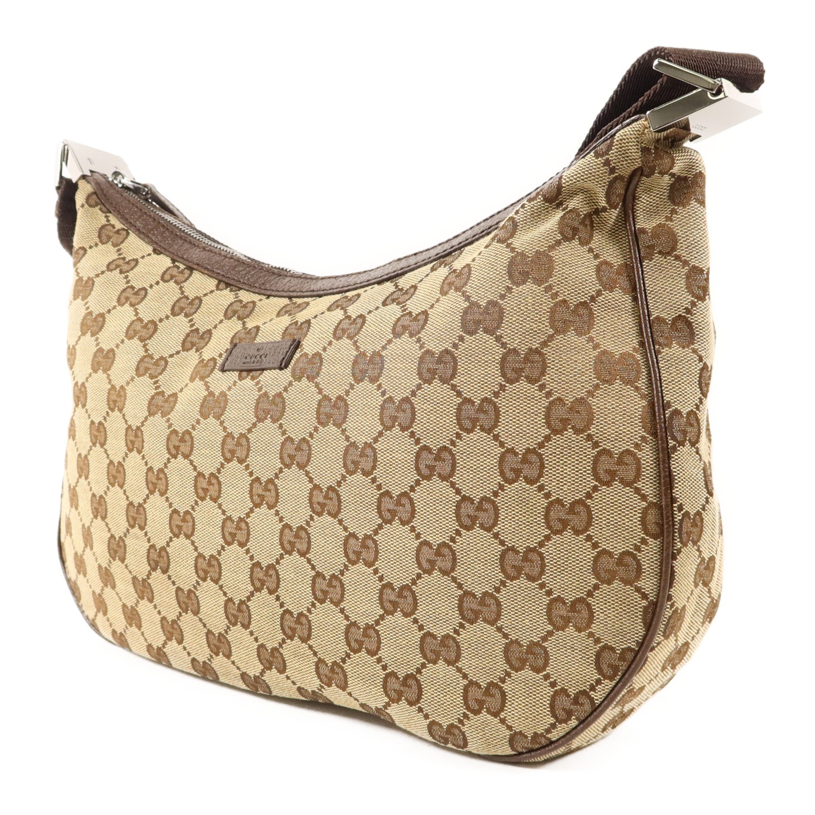 GUCCI 帆布Shoulder Bag銀扣肩背袋