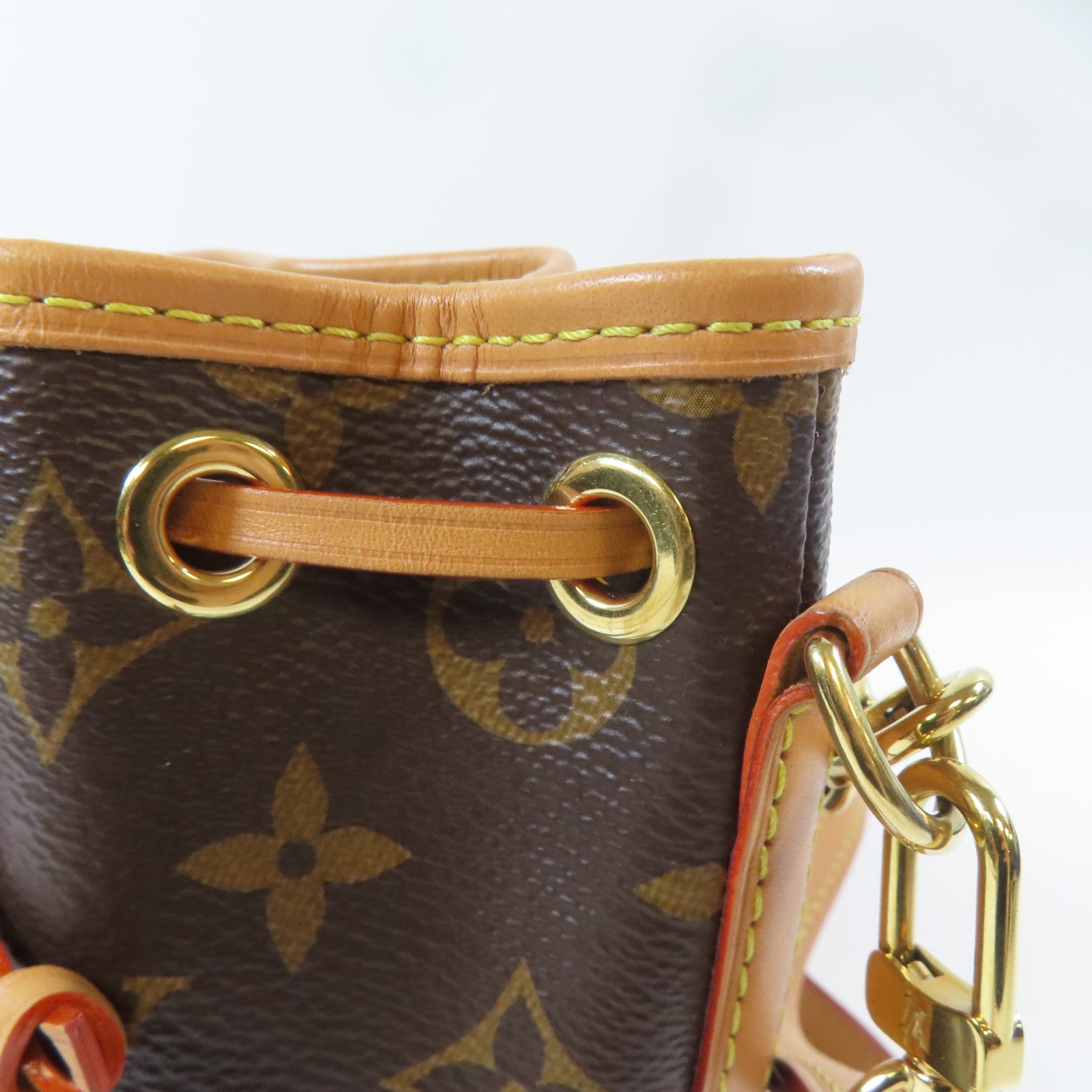 LOUIS VUITTON Monogram Nano Noe金扣手挽肩背兩用袋啡色