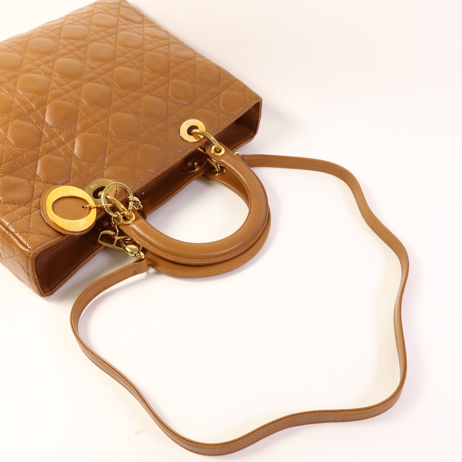 Dior 羊皮皮革Lady Dior金扣手挽肩背兩用袋