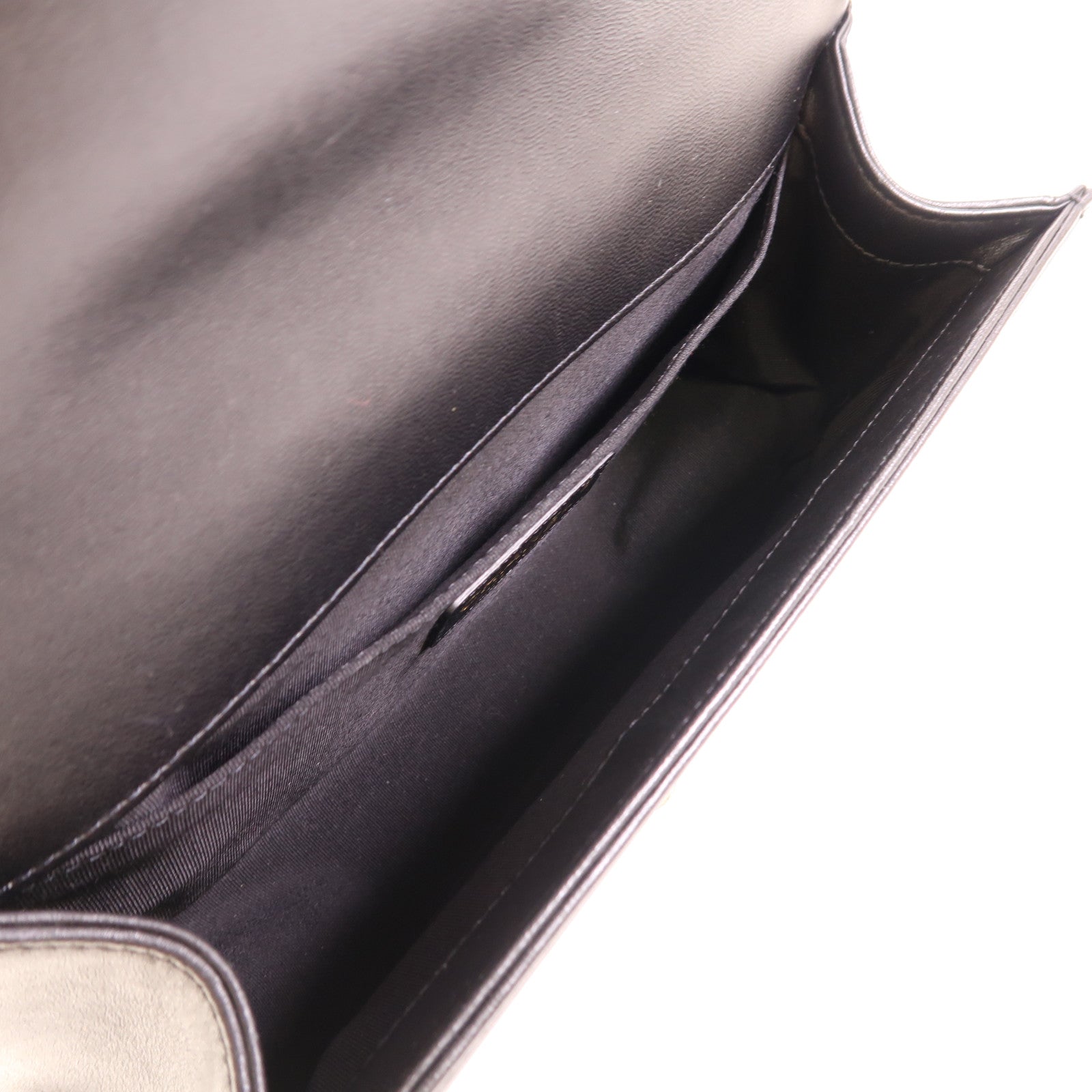 CHANEL CC GHW Boy 25 Chain Shoulder Bag Leather Black/Green