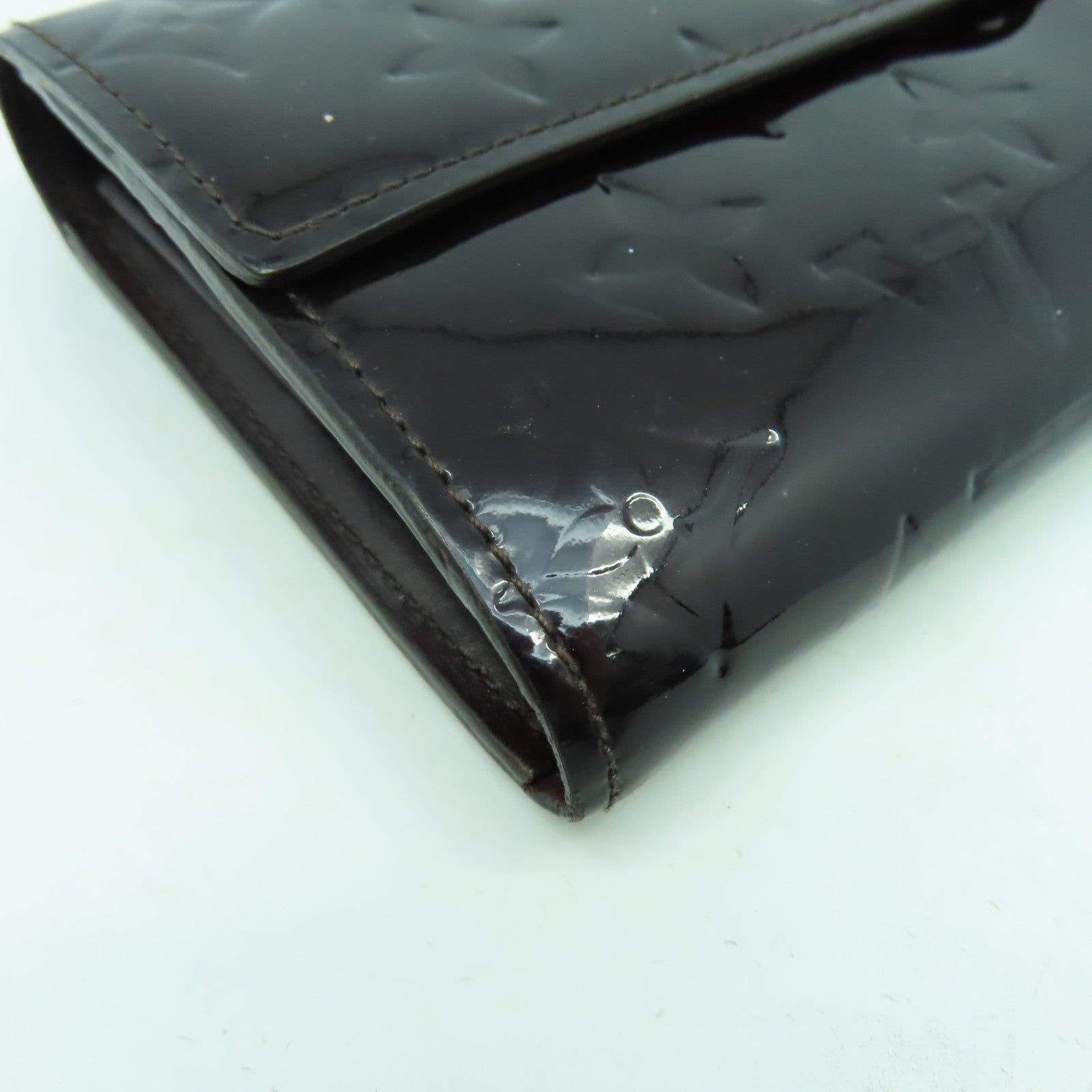 LOUIS VUITTON 【激減優惠】Monogram Vernis Portefeuille Sarah金扣長錢包酒紅色