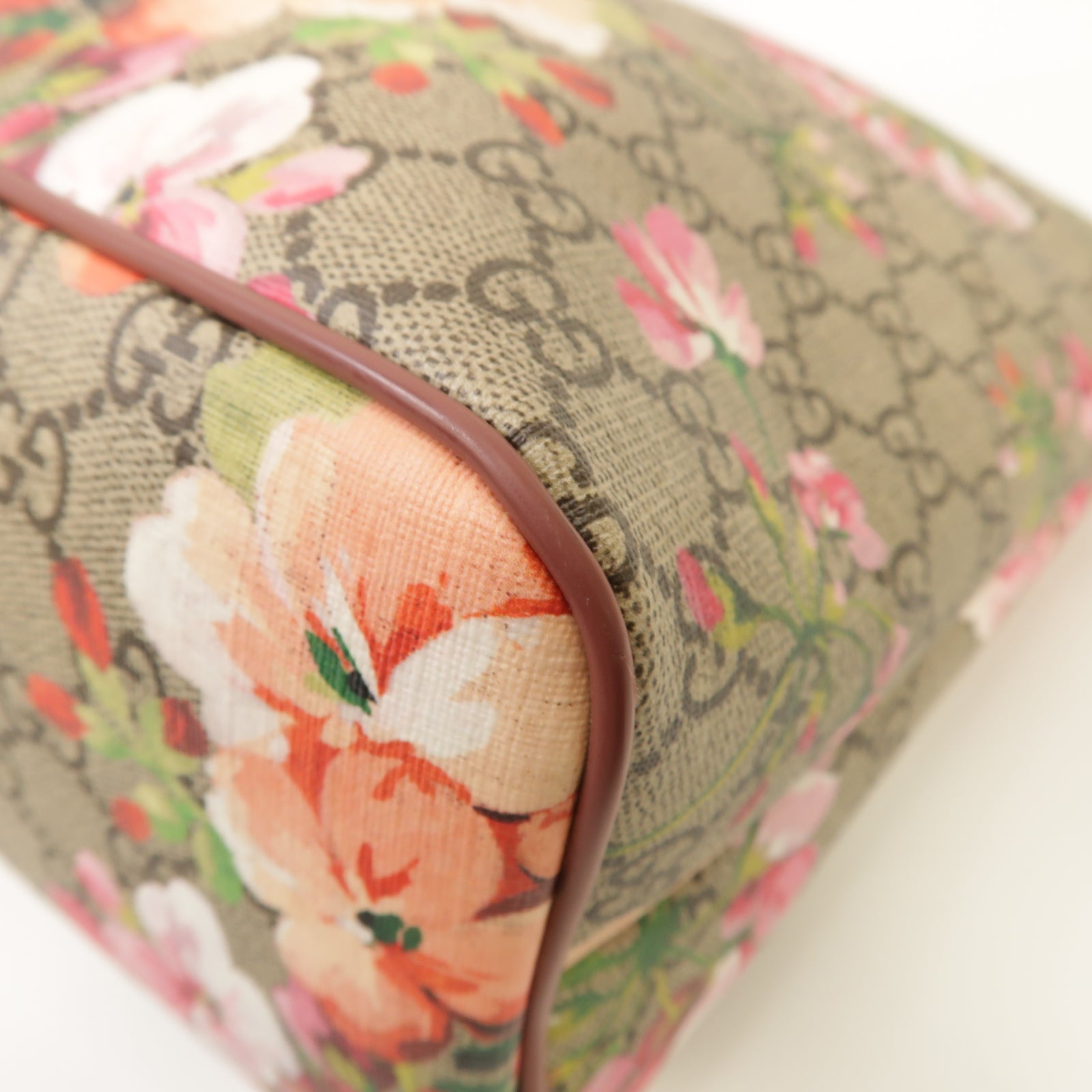 GUCCI 塗層帆布Tote Bag銀扣手挽袋米色/紅色/粉紅色