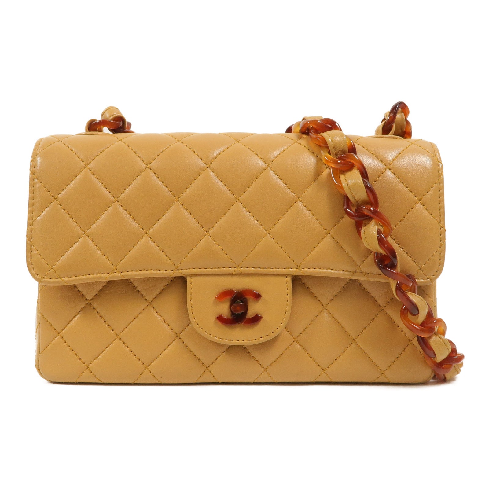 CHANEL 羊皮皮革Vintage Chain Shoulder鏈帶肩背袋