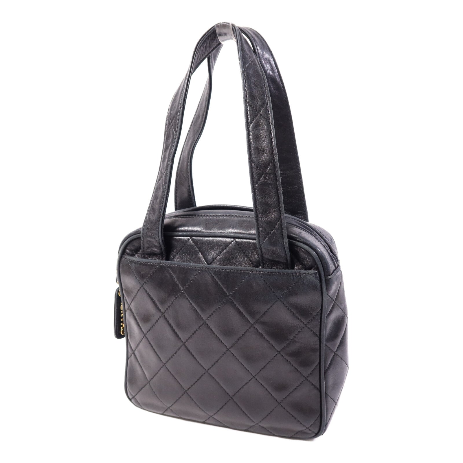 CHANEL 羊皮皮革Handbag金扣手挽袋