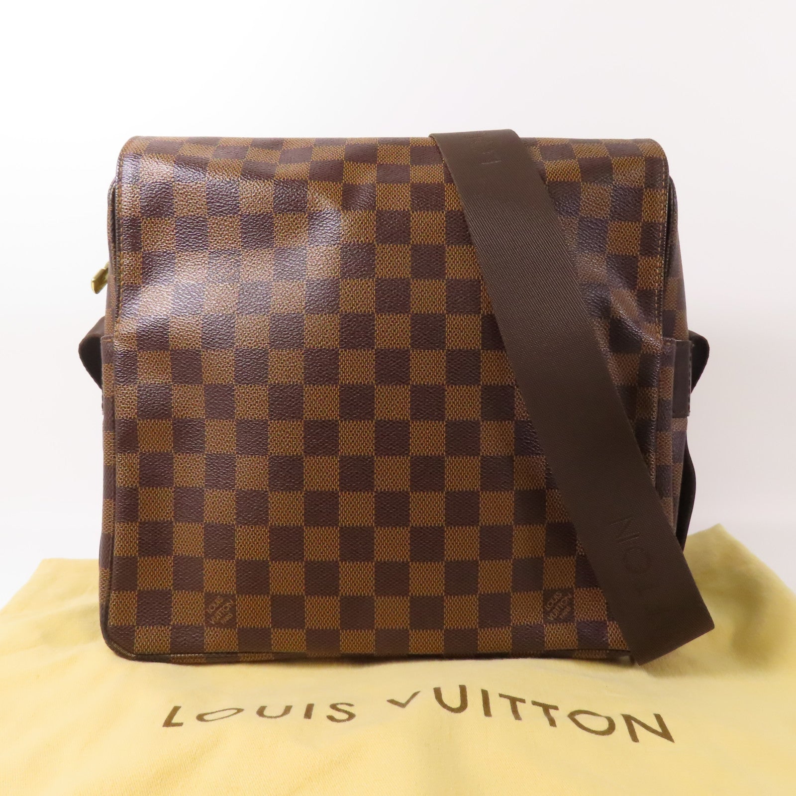 LOUIS VUITTON Damier Naviglio金扣肩背袋