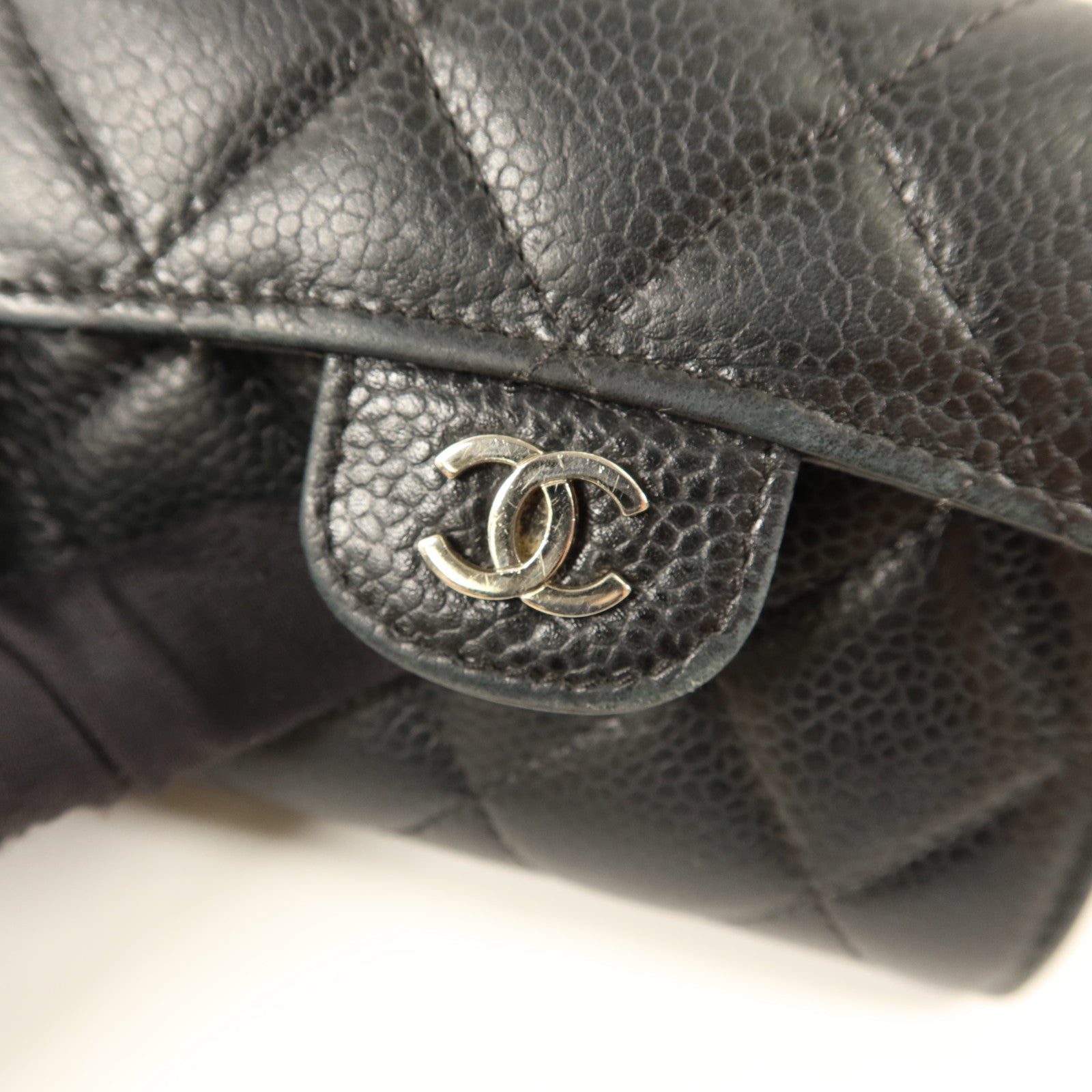 CHANEL 牛皮皮革Card Case銀扣卡片套