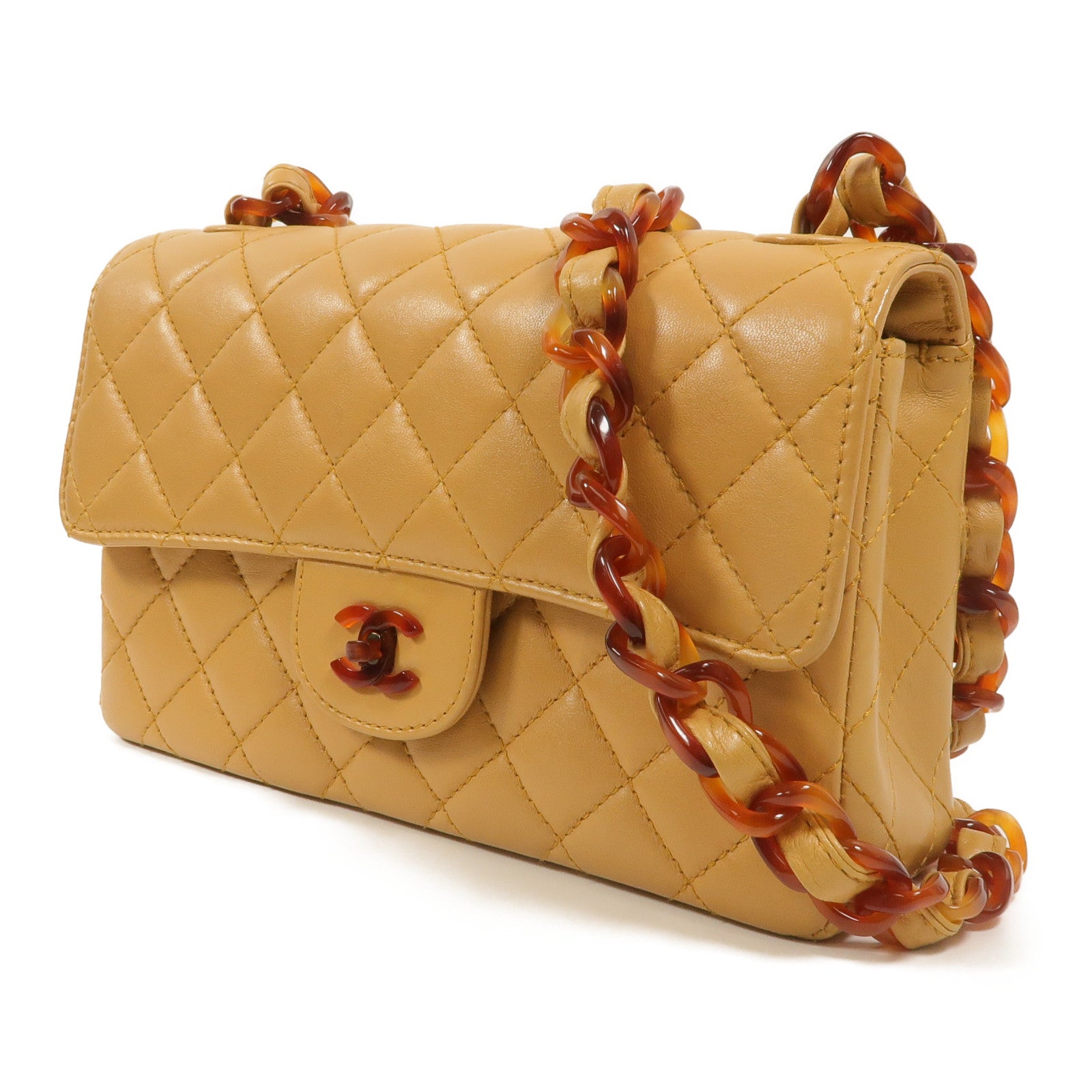 CHANEL 羊皮皮革Vintage Chain Shoulder鏈帶肩背袋