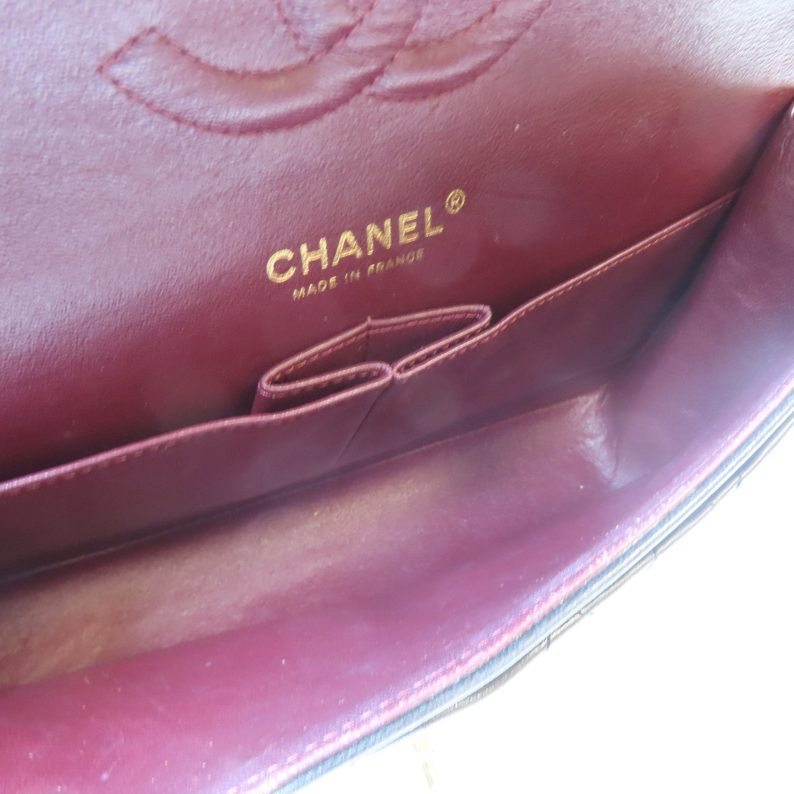 CHANEL 菱格羊皮皮革Classic 25金扣鏈帶肩背袋黑色