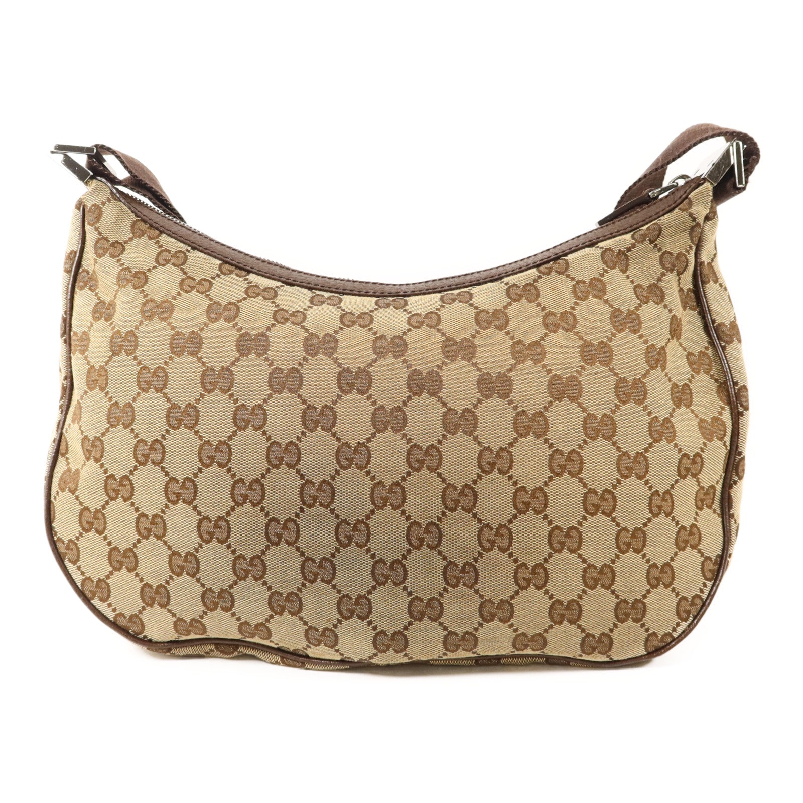 GUCCI 帆布Shoulder Bag銀扣肩背袋