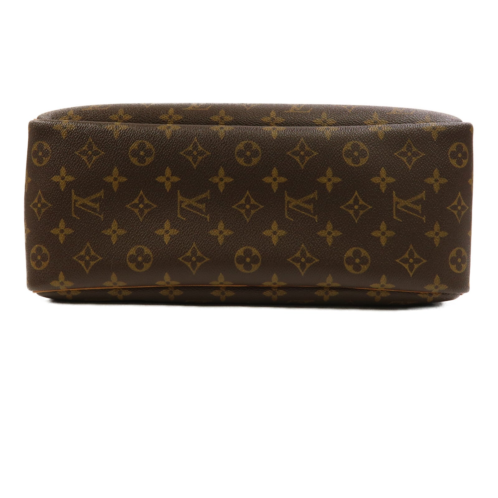 LOUIS VUITTON Monogram Deauville金扣手挽袋棕色