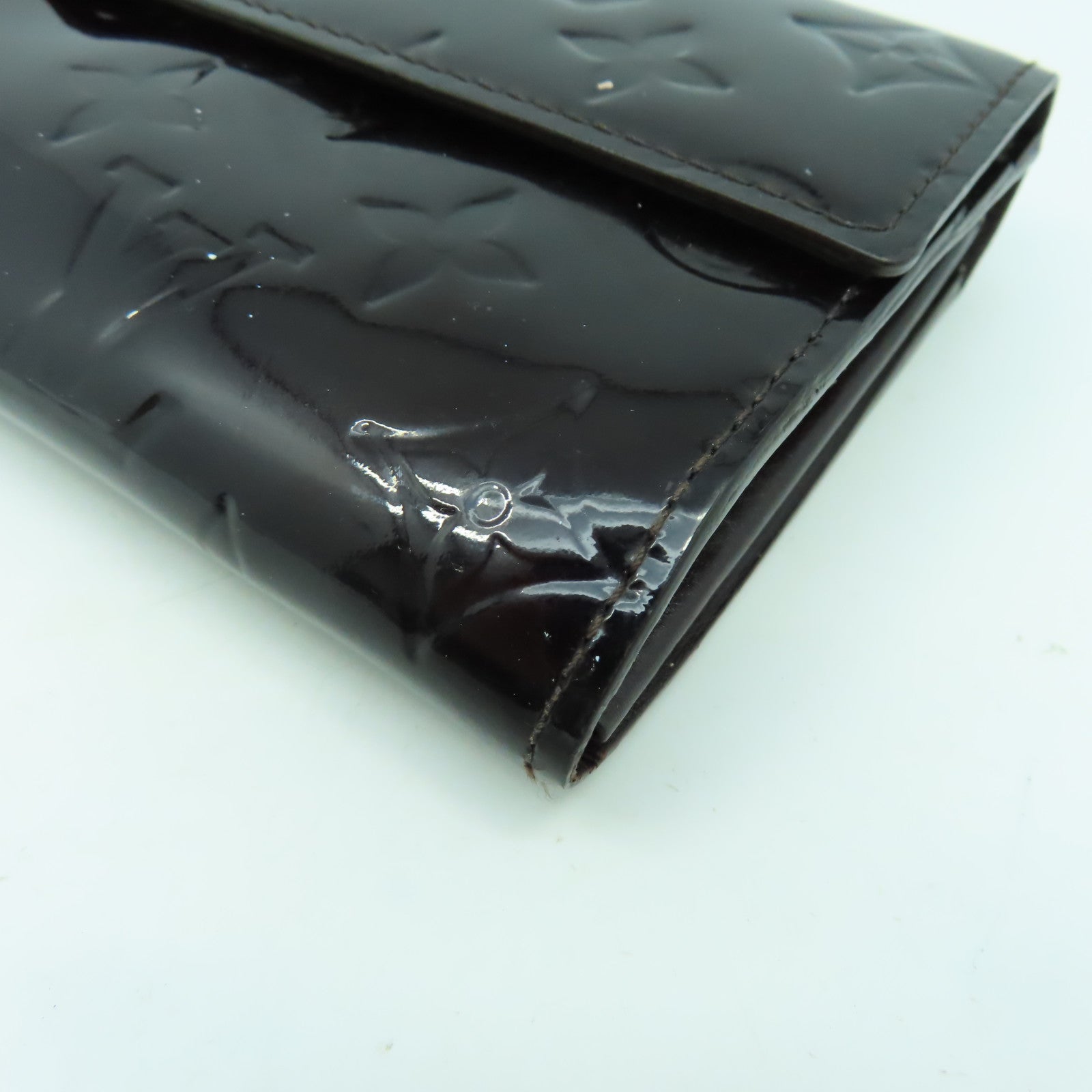 LOUIS VUITTON 【激減優惠】Monogram Vernis Portefeuille Sarah金扣長錢包酒紅色