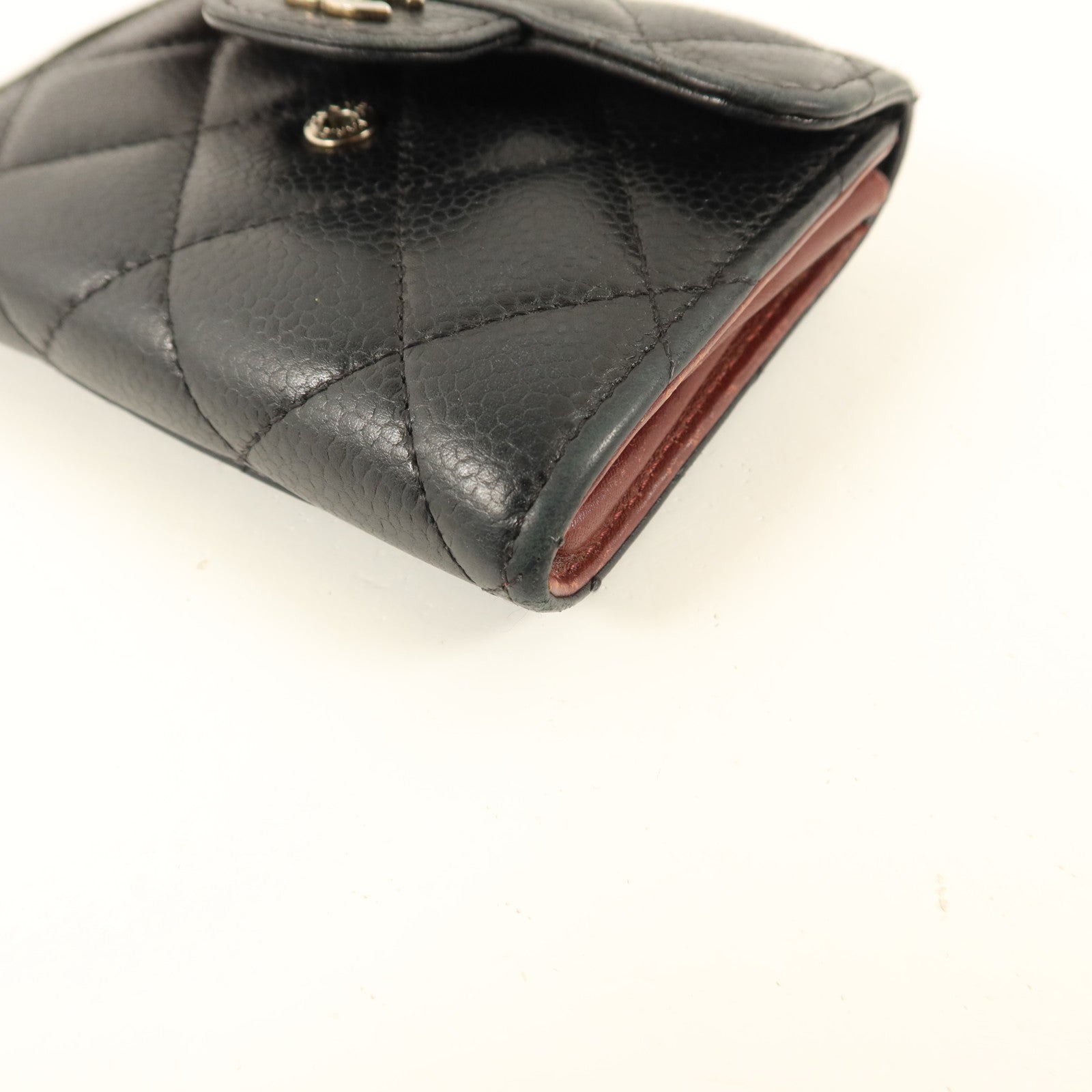 CHANEL 牛皮皮革Card Case銀扣卡片套