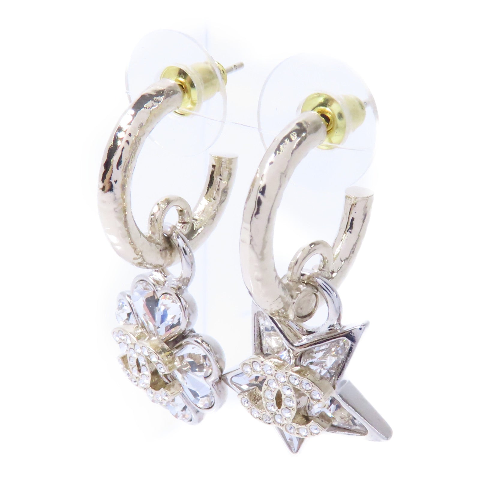 CHANEL 【激減優惠】PVC/金屬Earrings耳環透明/金色