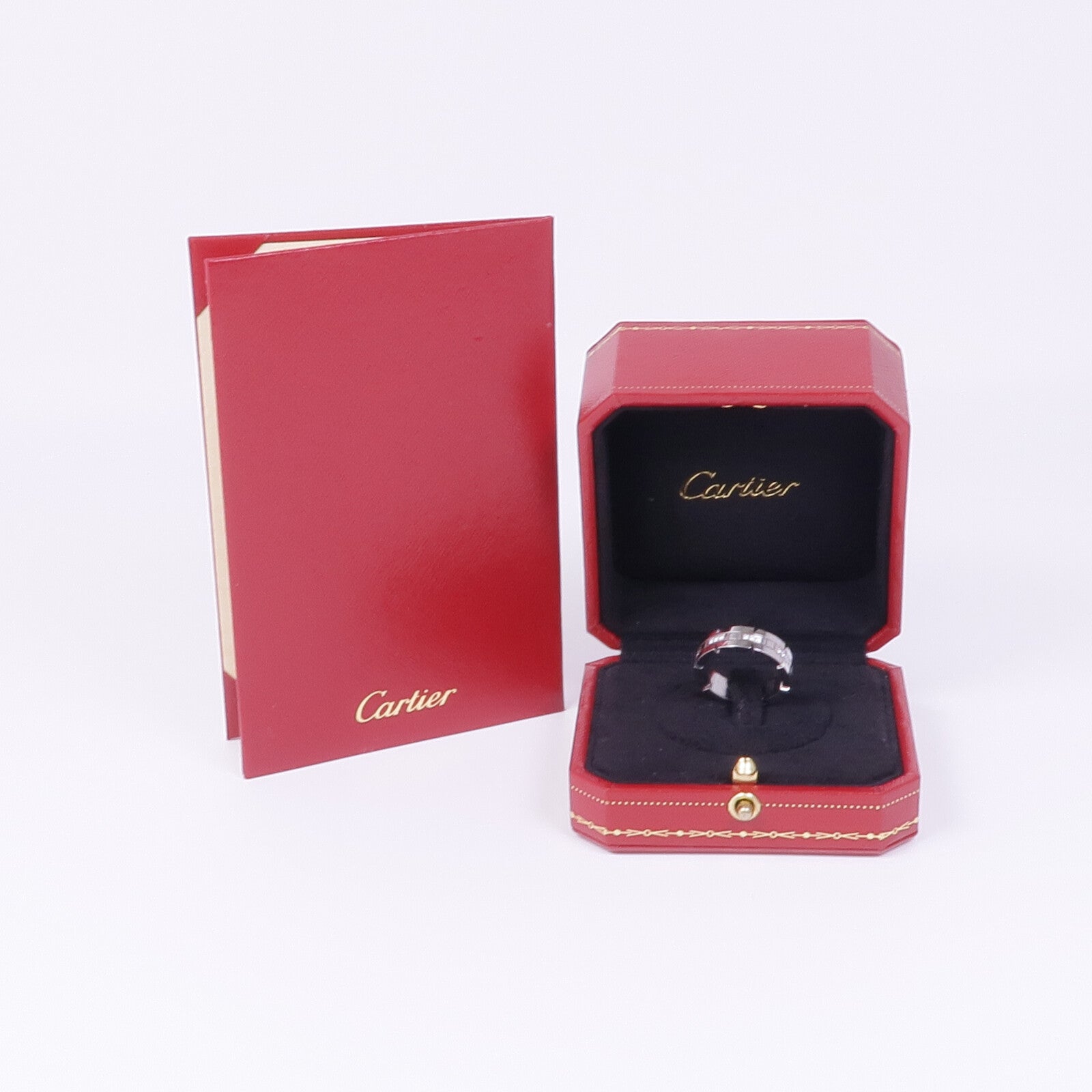 CARTIER 18K白金Tank Francaise Ring鑽石戒指Cartier#56/US#7.25
