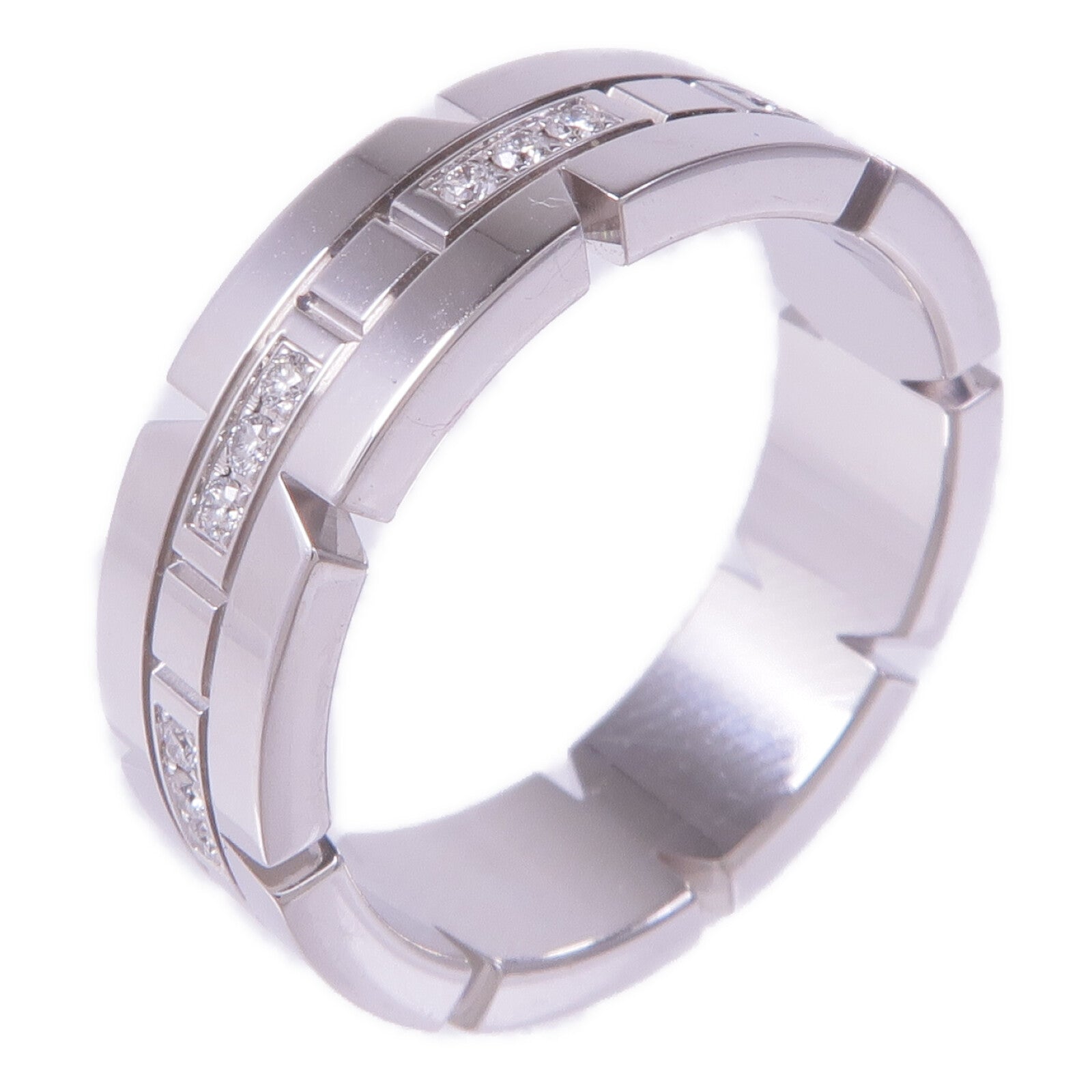 CARTIER 18K白金Tank Francaise Ring鑽石戒指Cartier#56/US#7.25