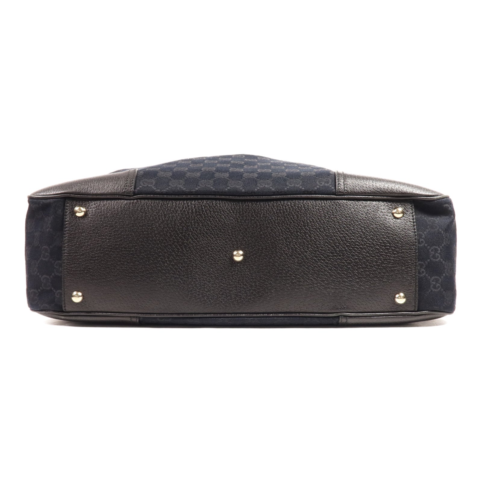 GUCCI 帆布Tote Bag銀扣肩背袋