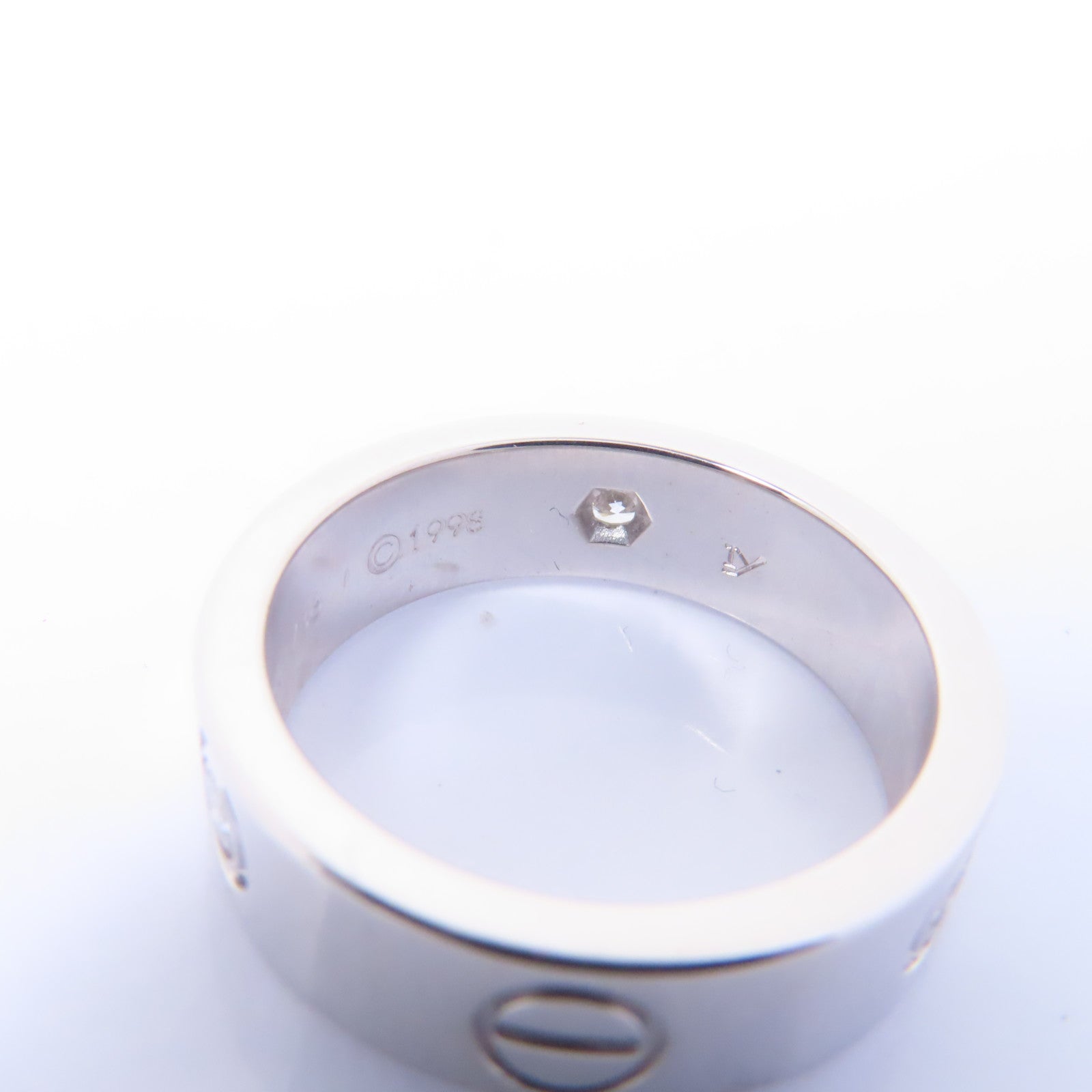 CARTIER 18K白金Love Ring 3 Diamonds鑽石戒指Cartier#53/US#6.25