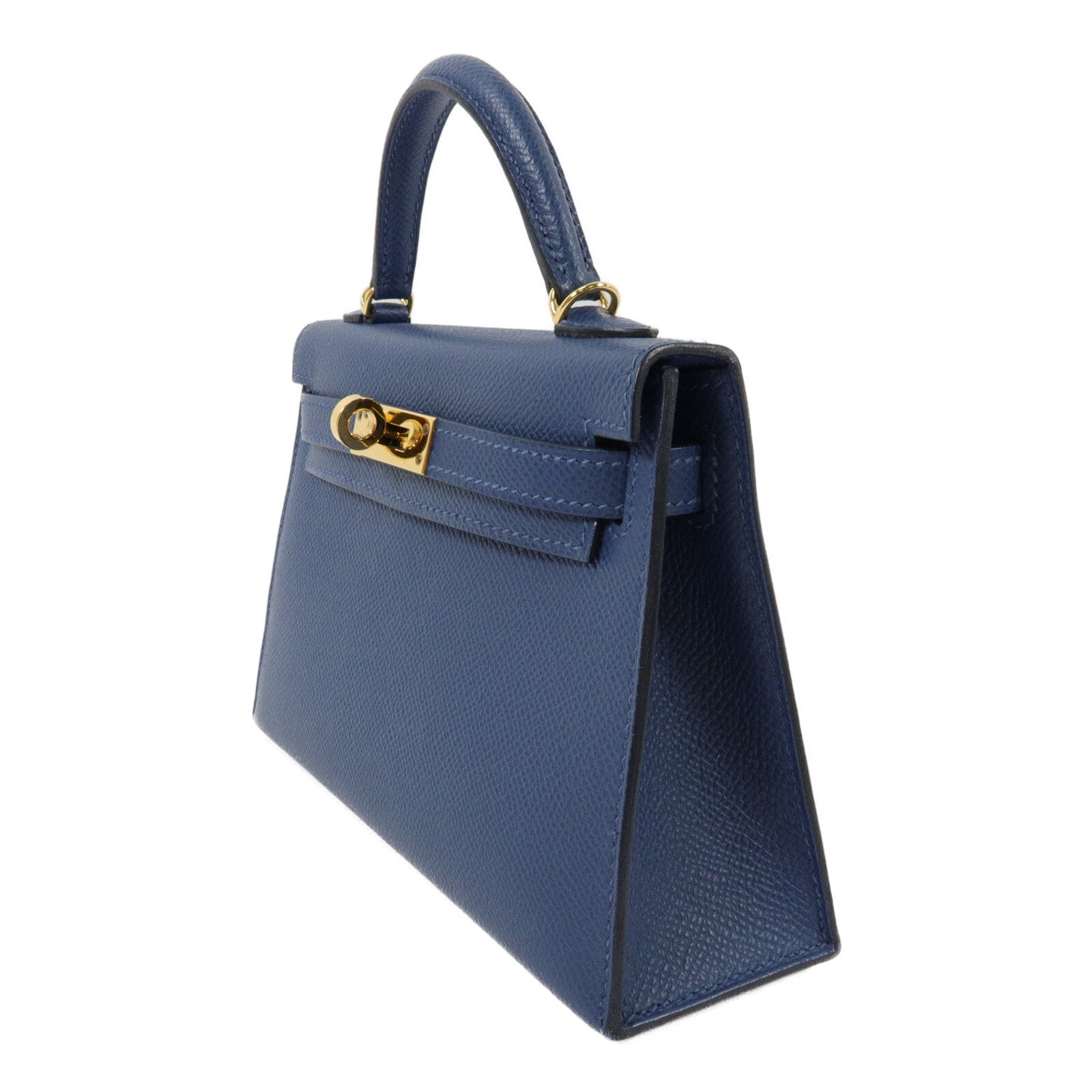 HERMES Epsom皮革Mini Kelly II Touch手挽肩背兩用袋Deep Blue