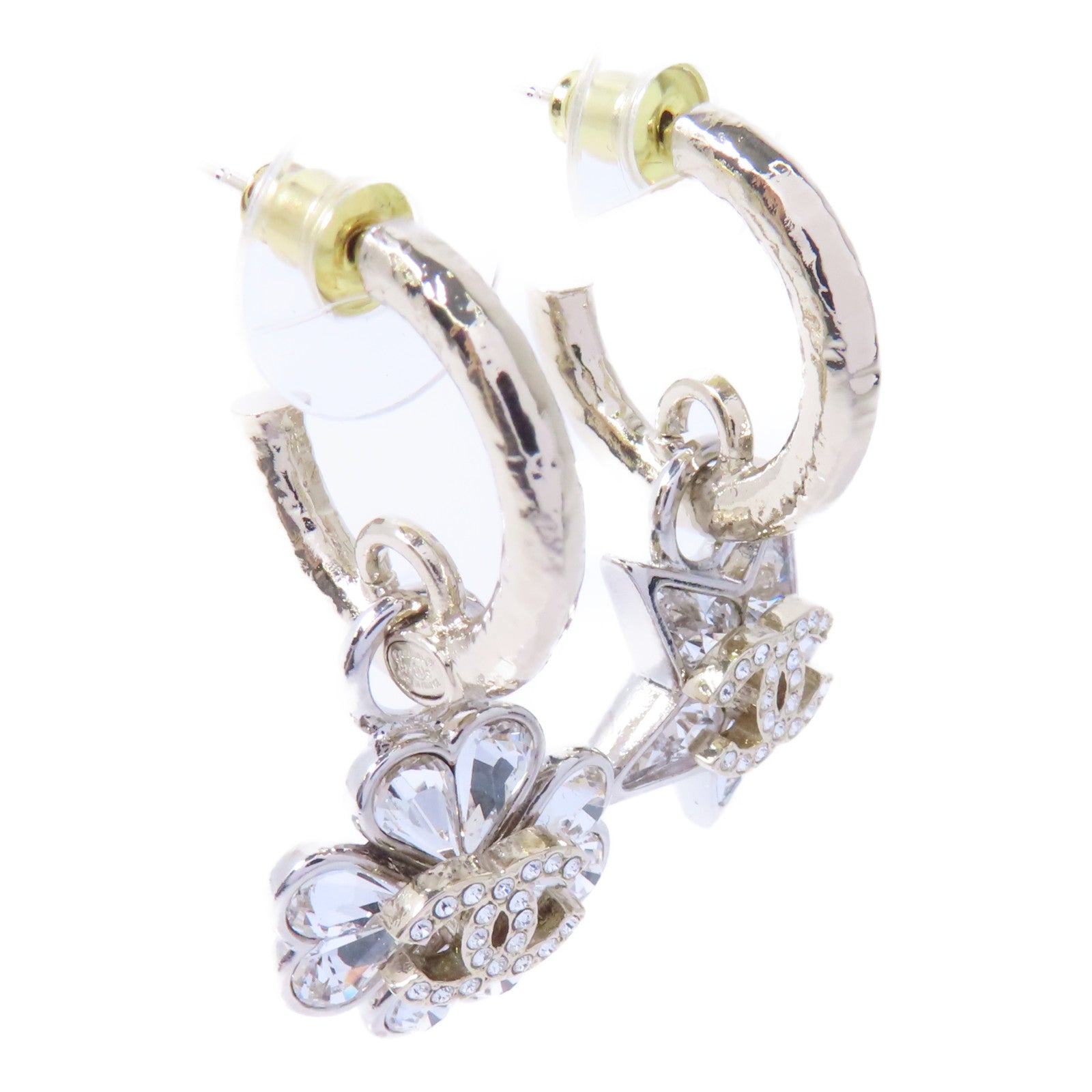 CHANEL 【激減優惠】PVC/金屬Earrings耳環透明/金色