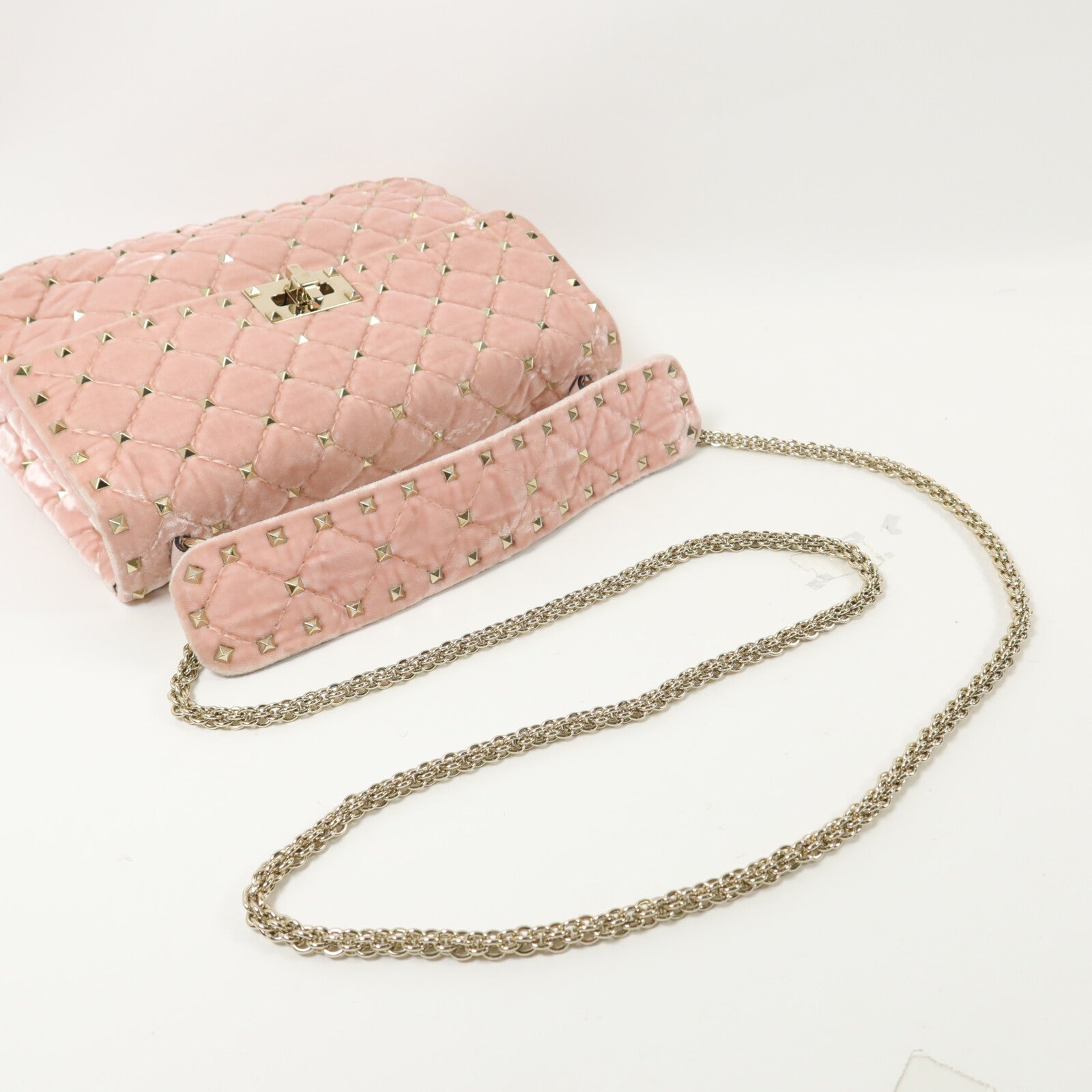 Valentino 天鵝絨Rockstud Splke手挽肩背兩用袋