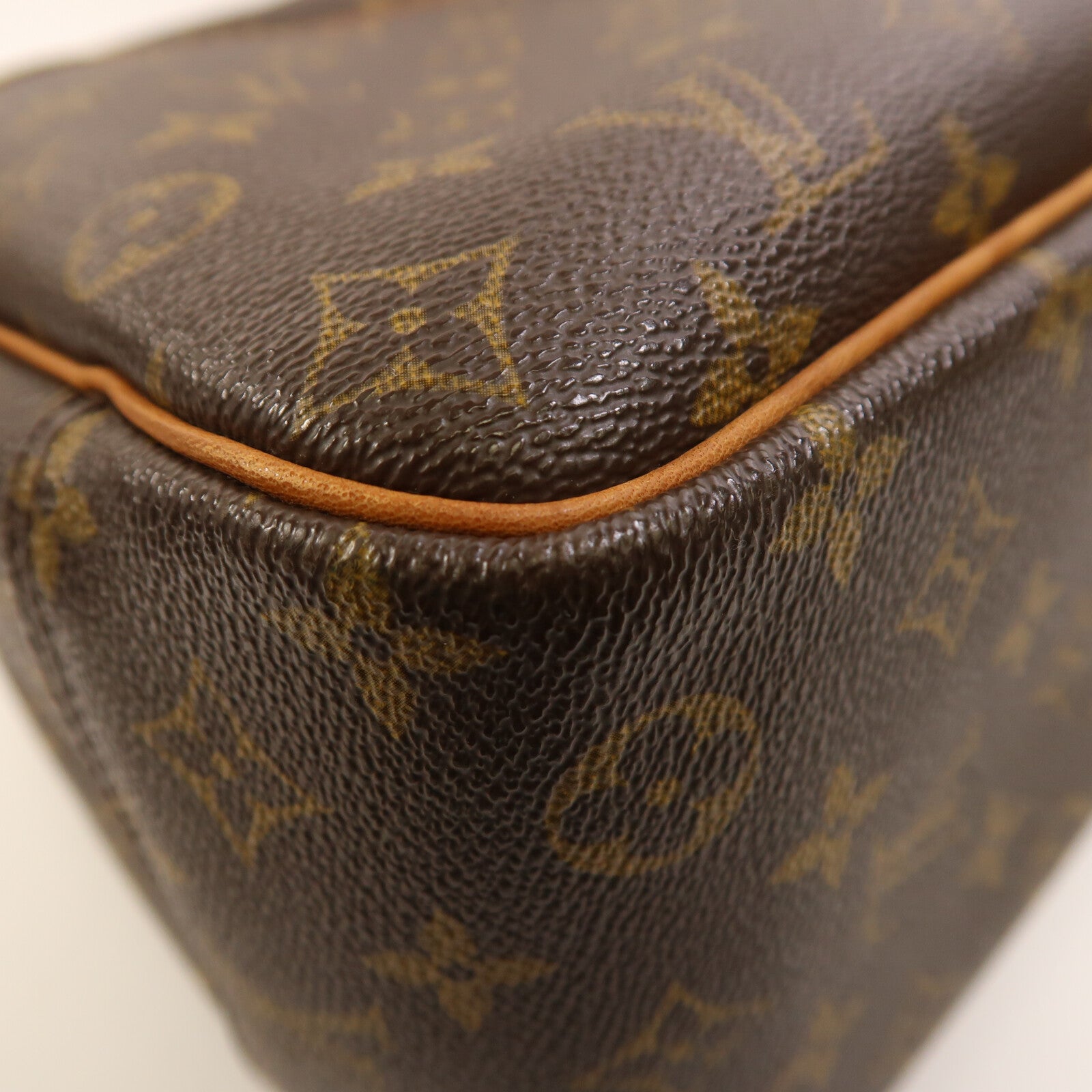 LOUIS VUITTON Monogram Deauville金扣手挽袋棕色