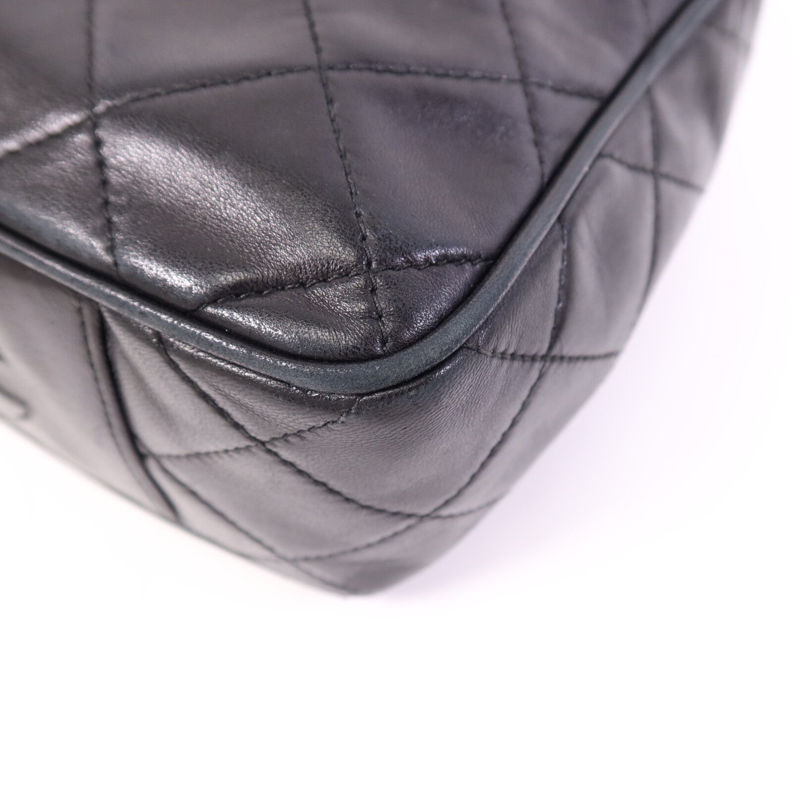CHANEL 羊皮皮革Handbag金扣手挽袋
