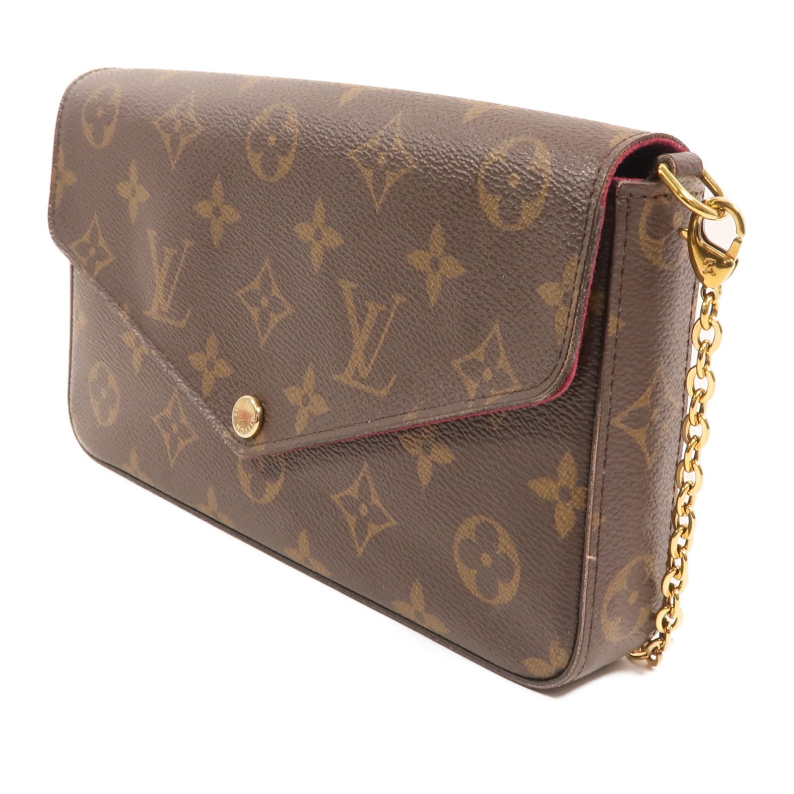 LOUIS VUITTON Monogram Pochette Felicie金扣鏈帶肩背袋