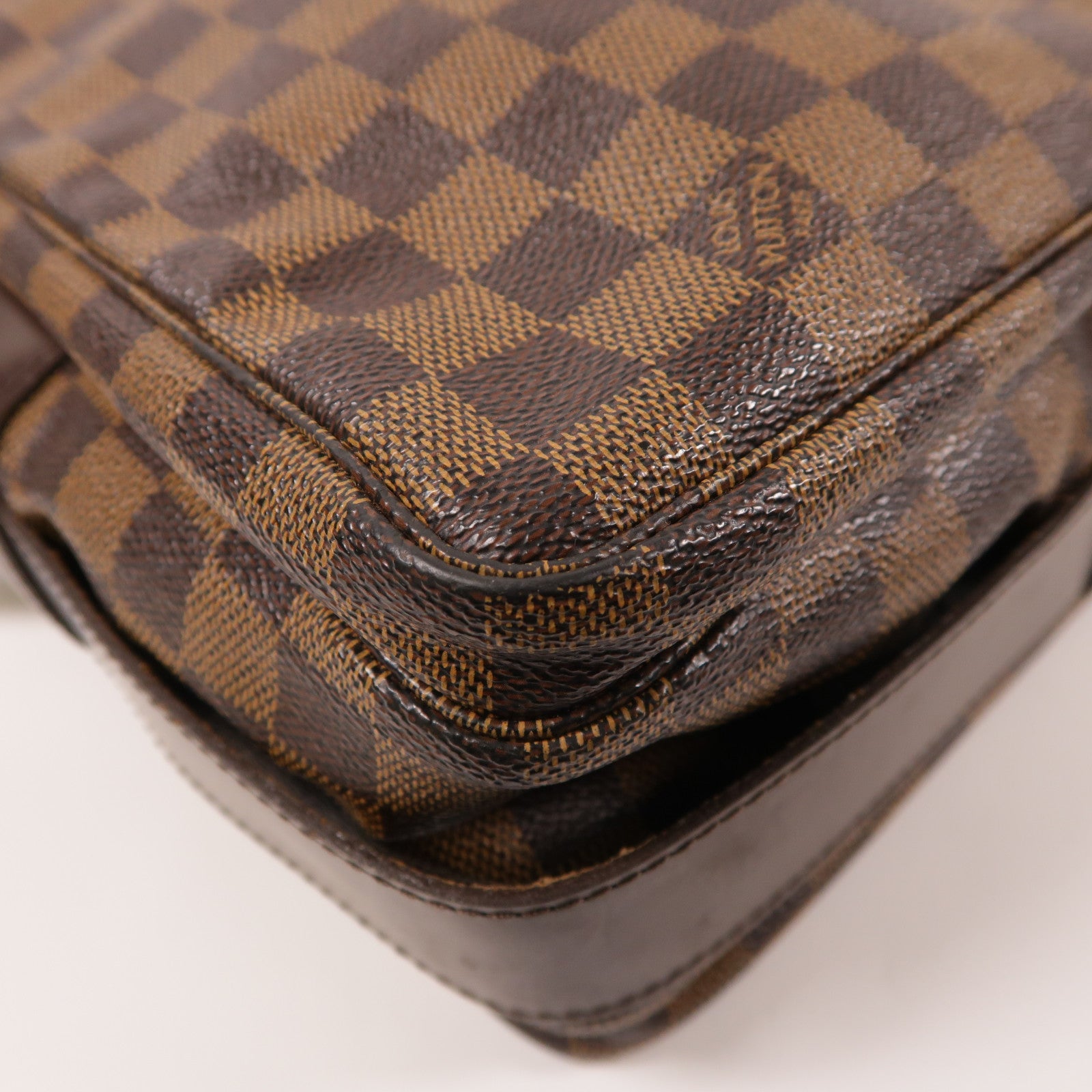 LOUIS VUITTON Damier Naviglio金扣肩背袋棕色