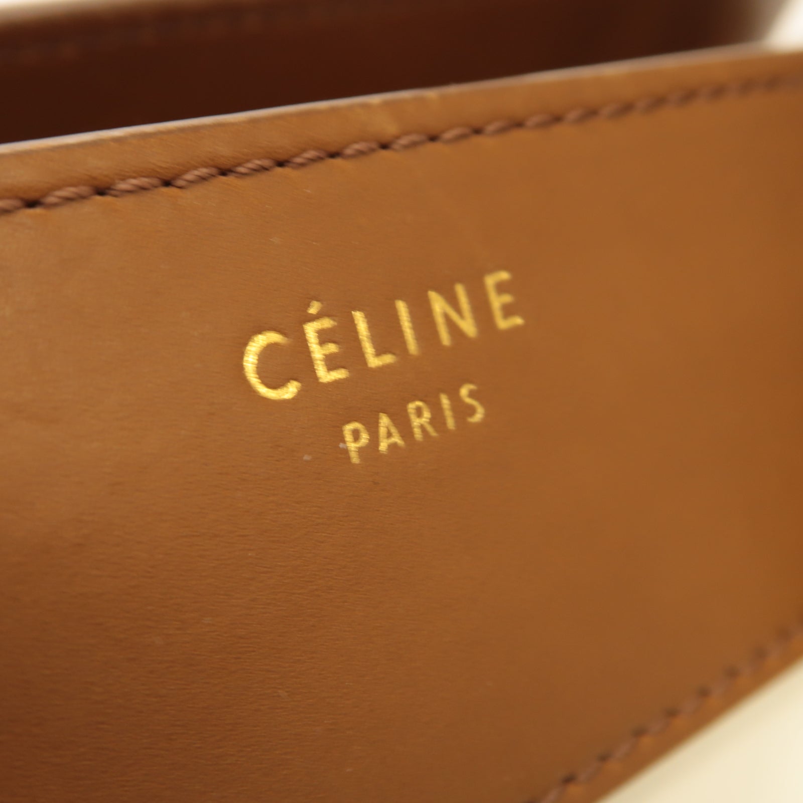 CELINE 牛皮皮革Mini Luggage Handbag金扣手挽袋白色/黑色/啡色