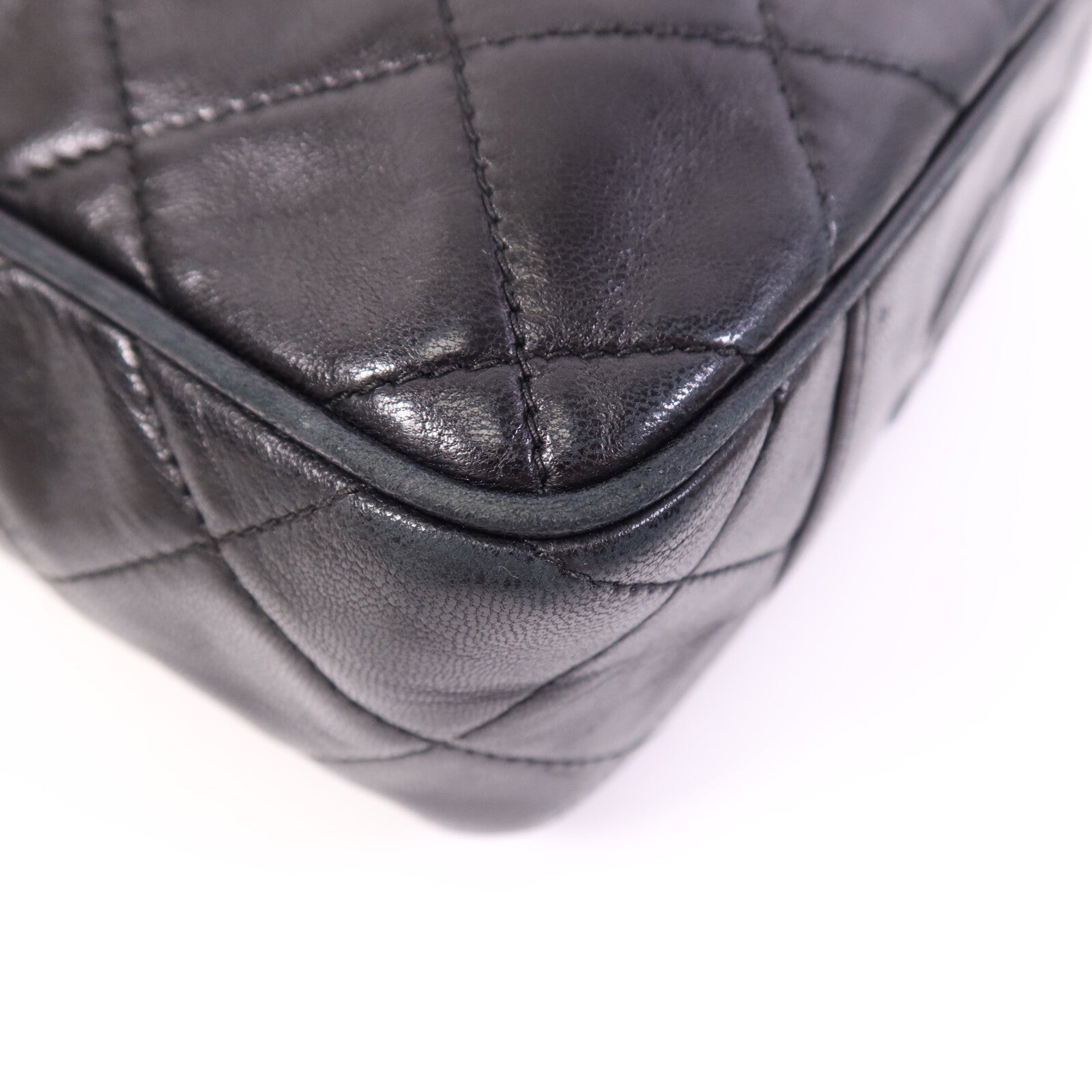 CHANEL 羊皮皮革Handbag金扣手挽袋