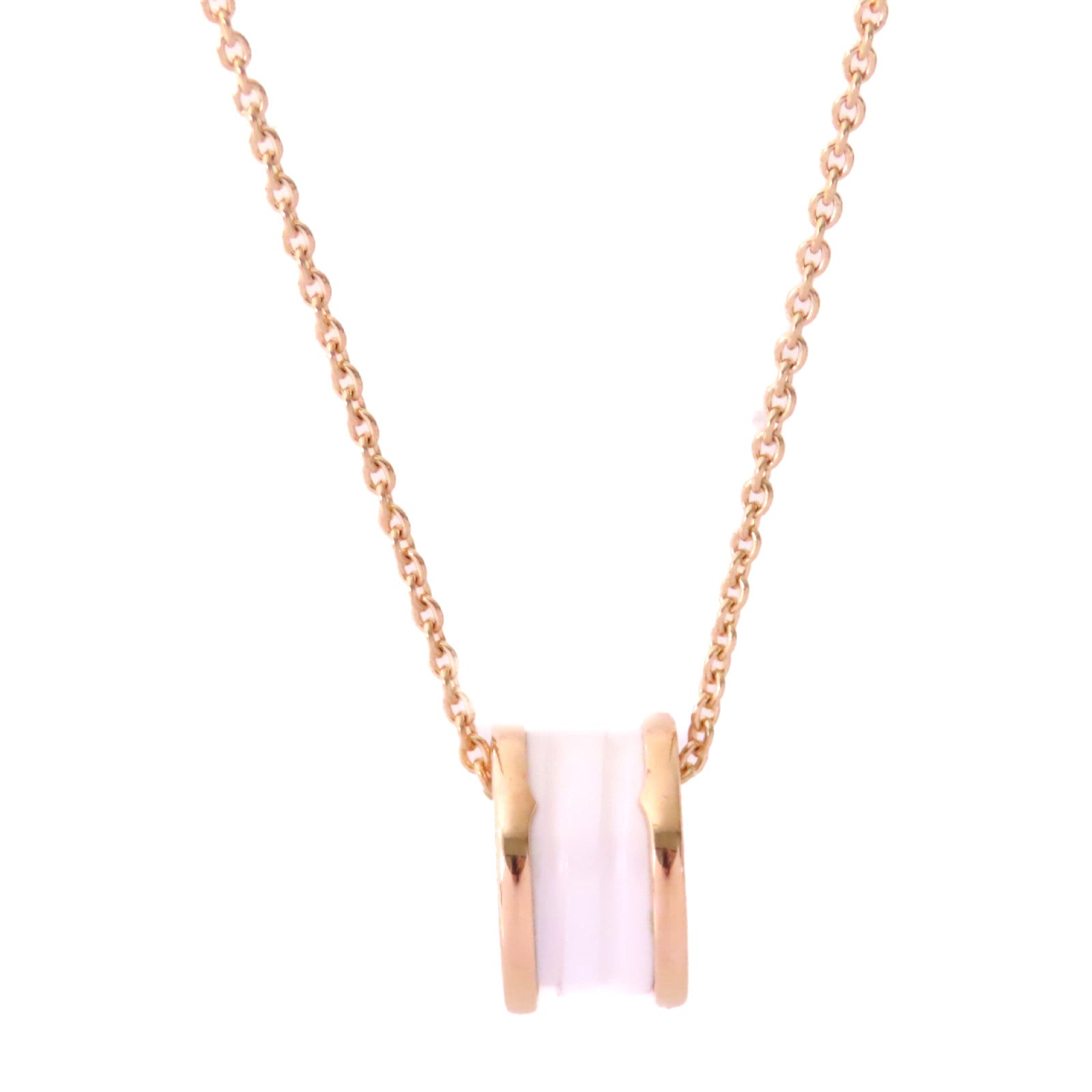 BVLGARI 18K玫瑰金/陶瓷B-Zero 1 Necklace金扣項鍊