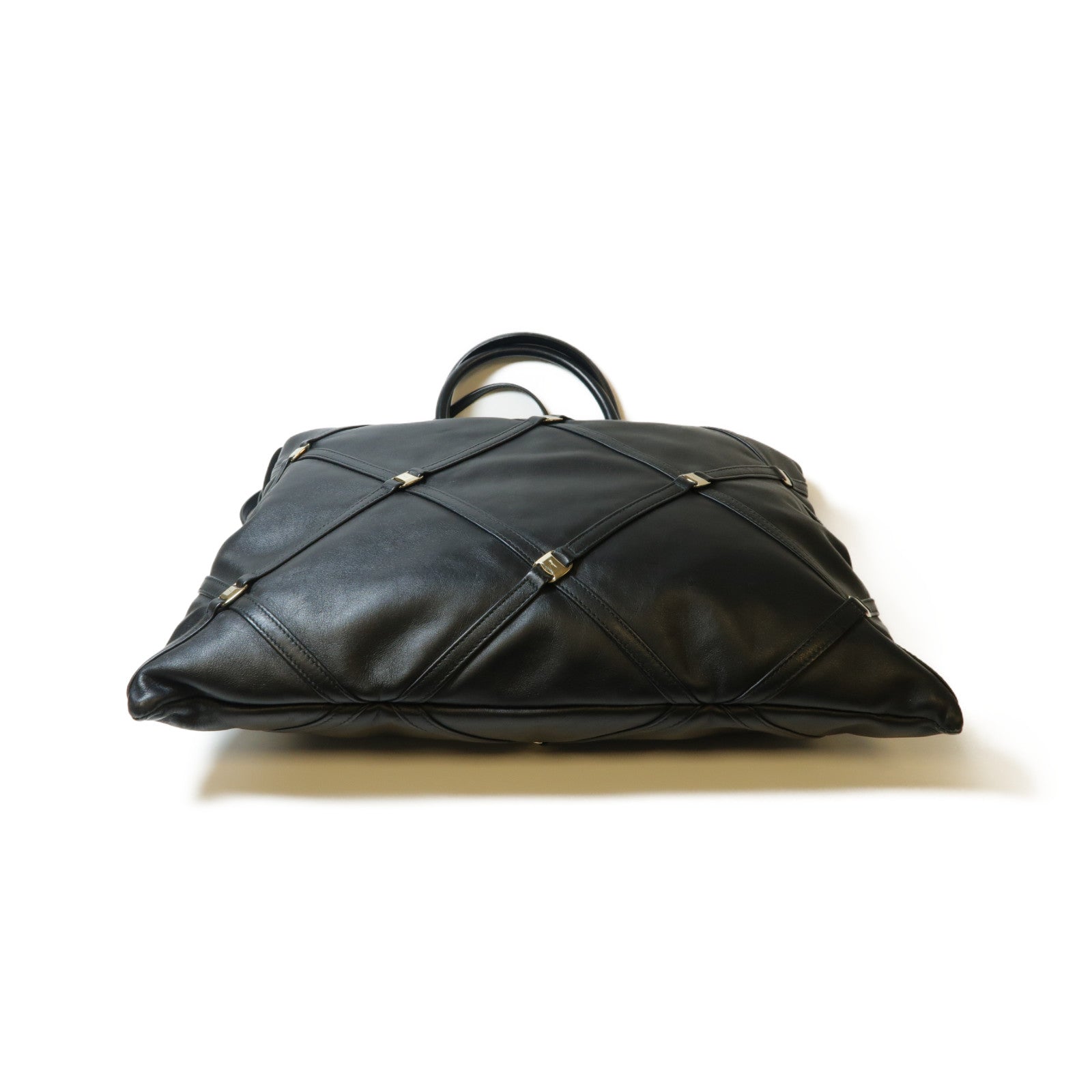 Salvatore Ferragamo **【激減優惠】皮革2 Way Shoulder金扣手挽肩背兩用袋黑色