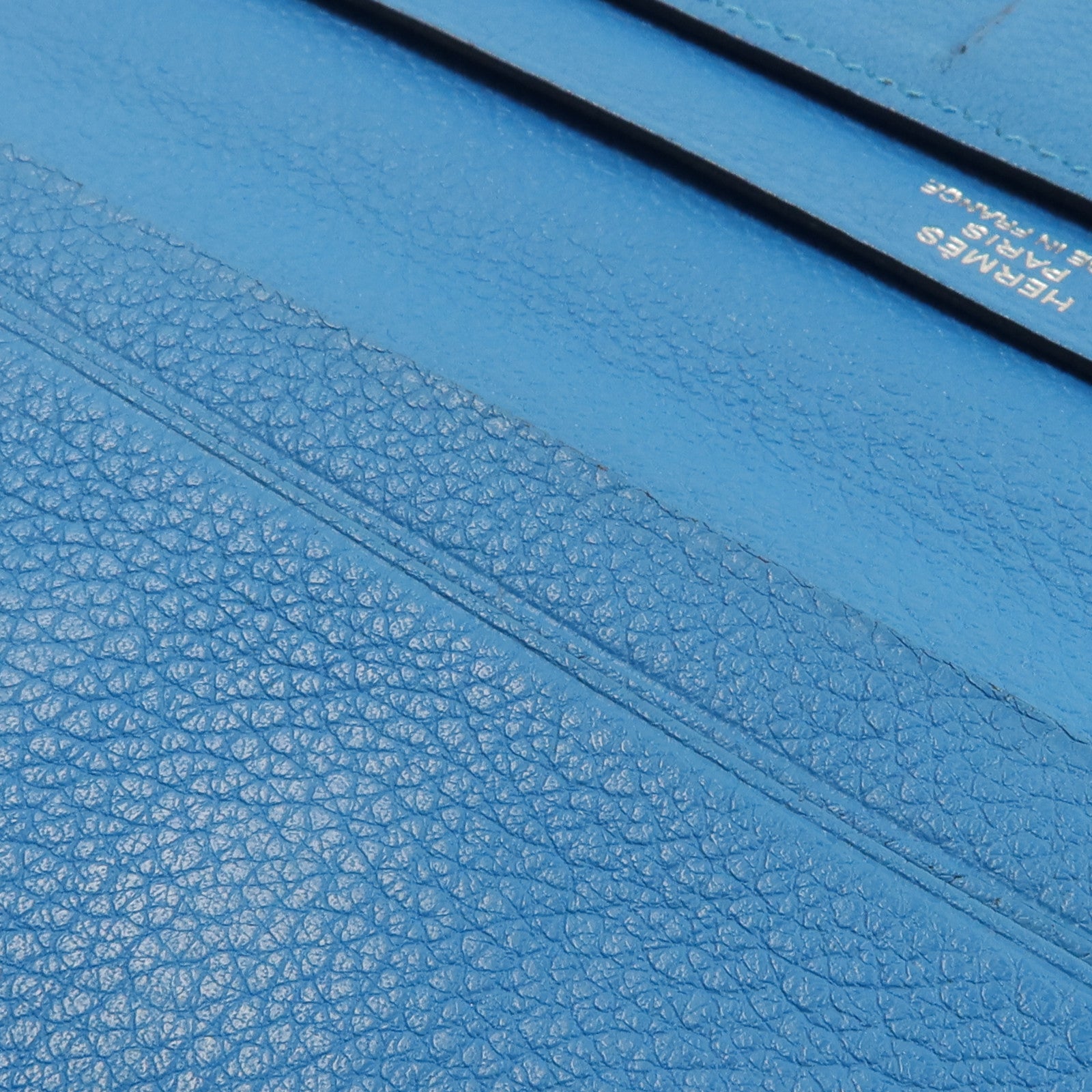 HERMES Evergrain皮革Citizen Twill Long Wallet長錢包Turquoise