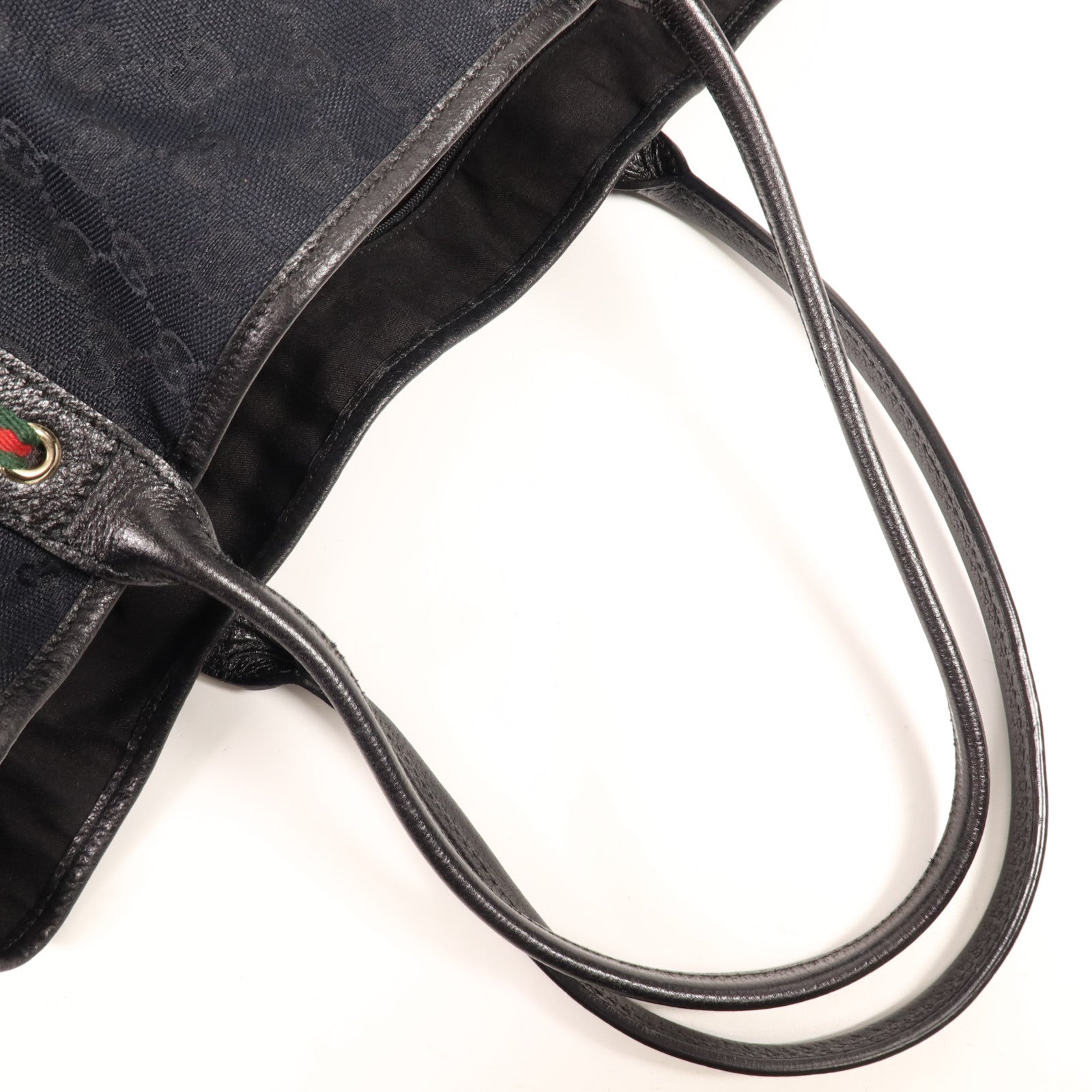 GUCCI 帆布Tote Bag銀扣肩背袋