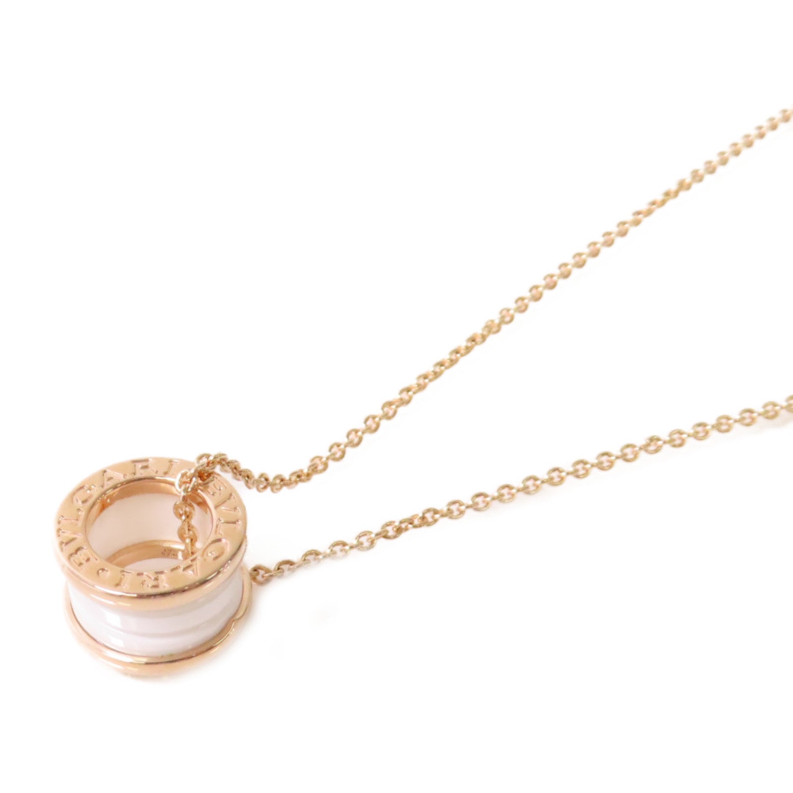 BVLGARI 18K玫瑰金/陶瓷B-Zero 1 Necklace金扣項鍊