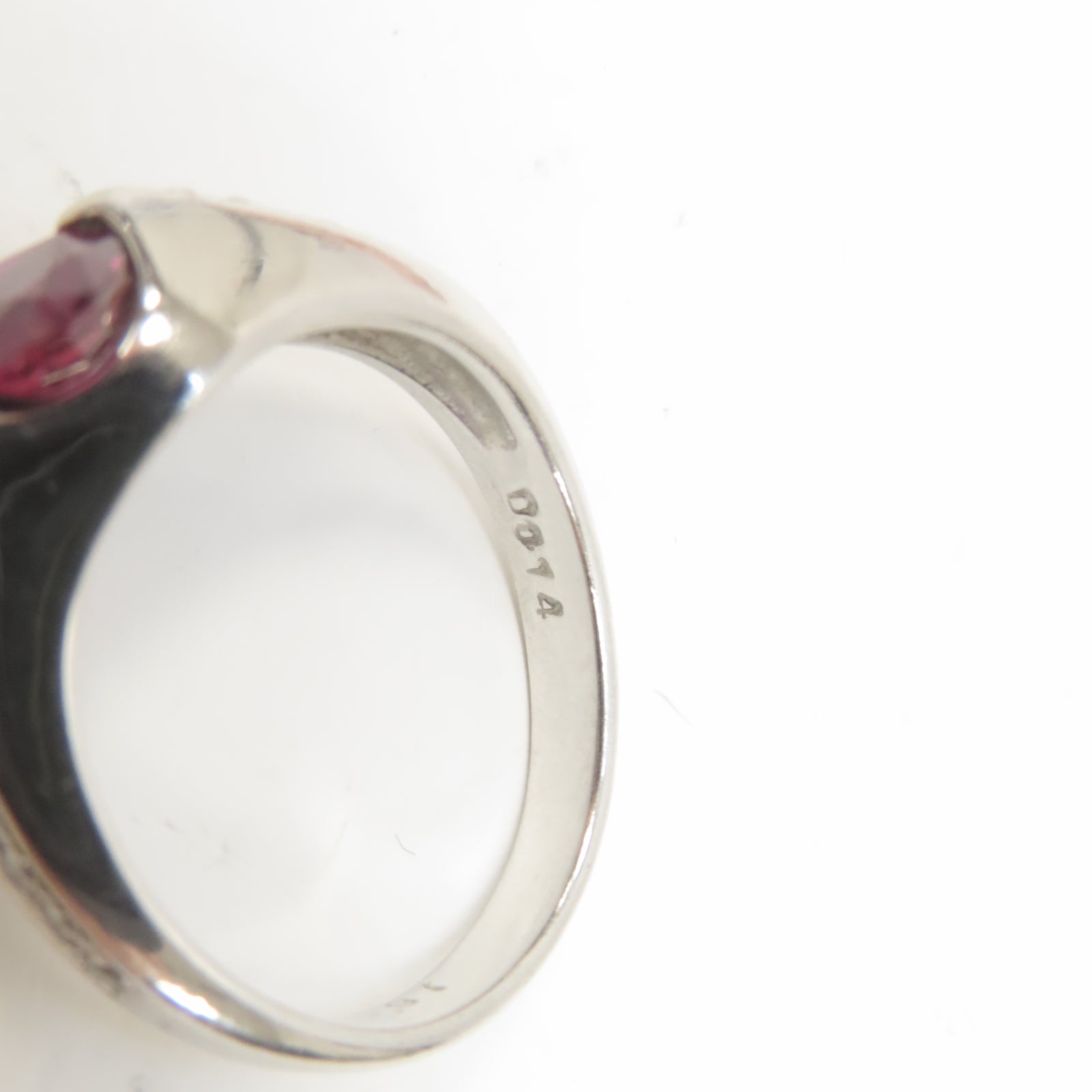 JEWELRY PT900鉑金/0.14ct鑽石/0.97ct紅寶石Ring戒指US#6